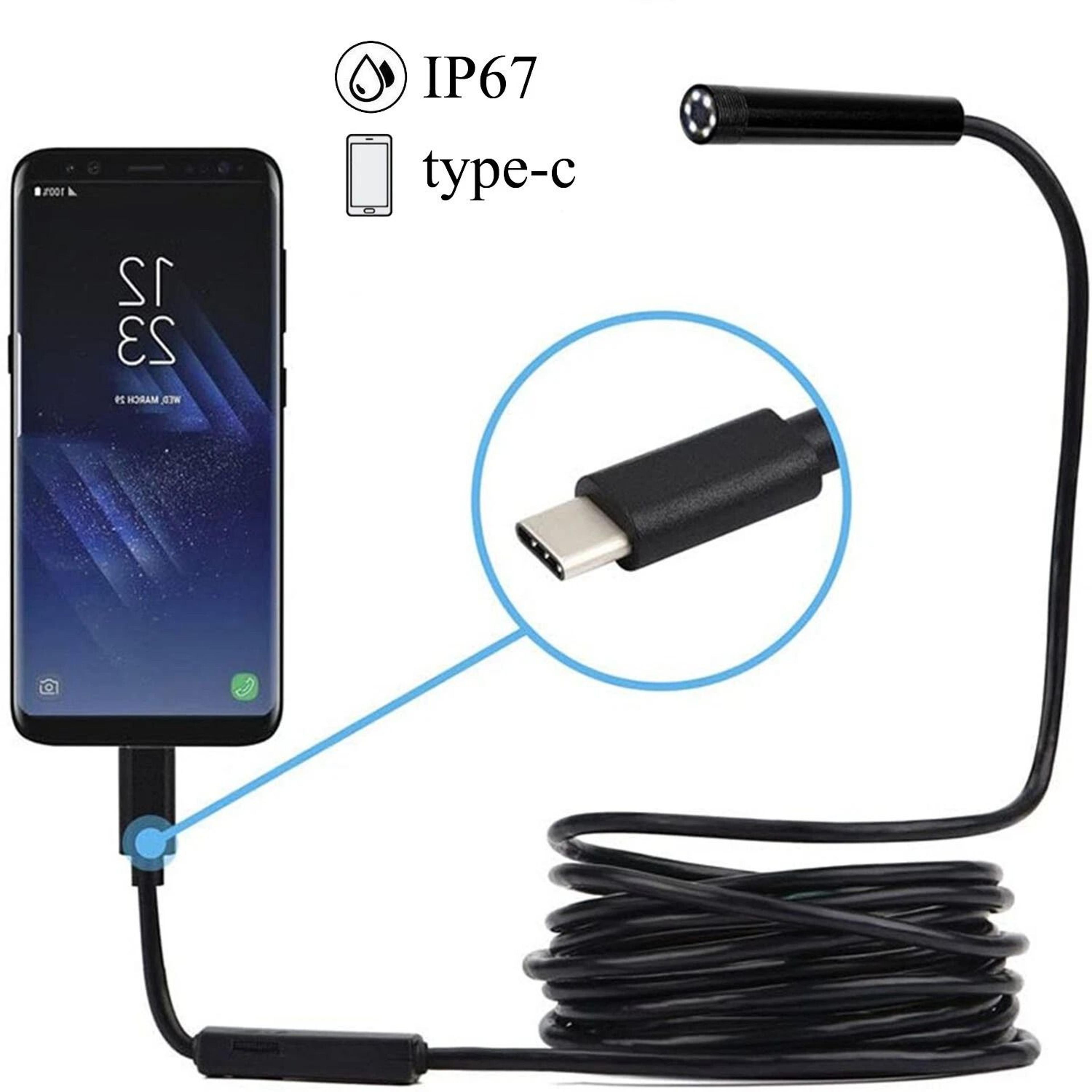 Type C Endoscope Camera 2M 55mm Waterproof Borescope For Android And PC 4