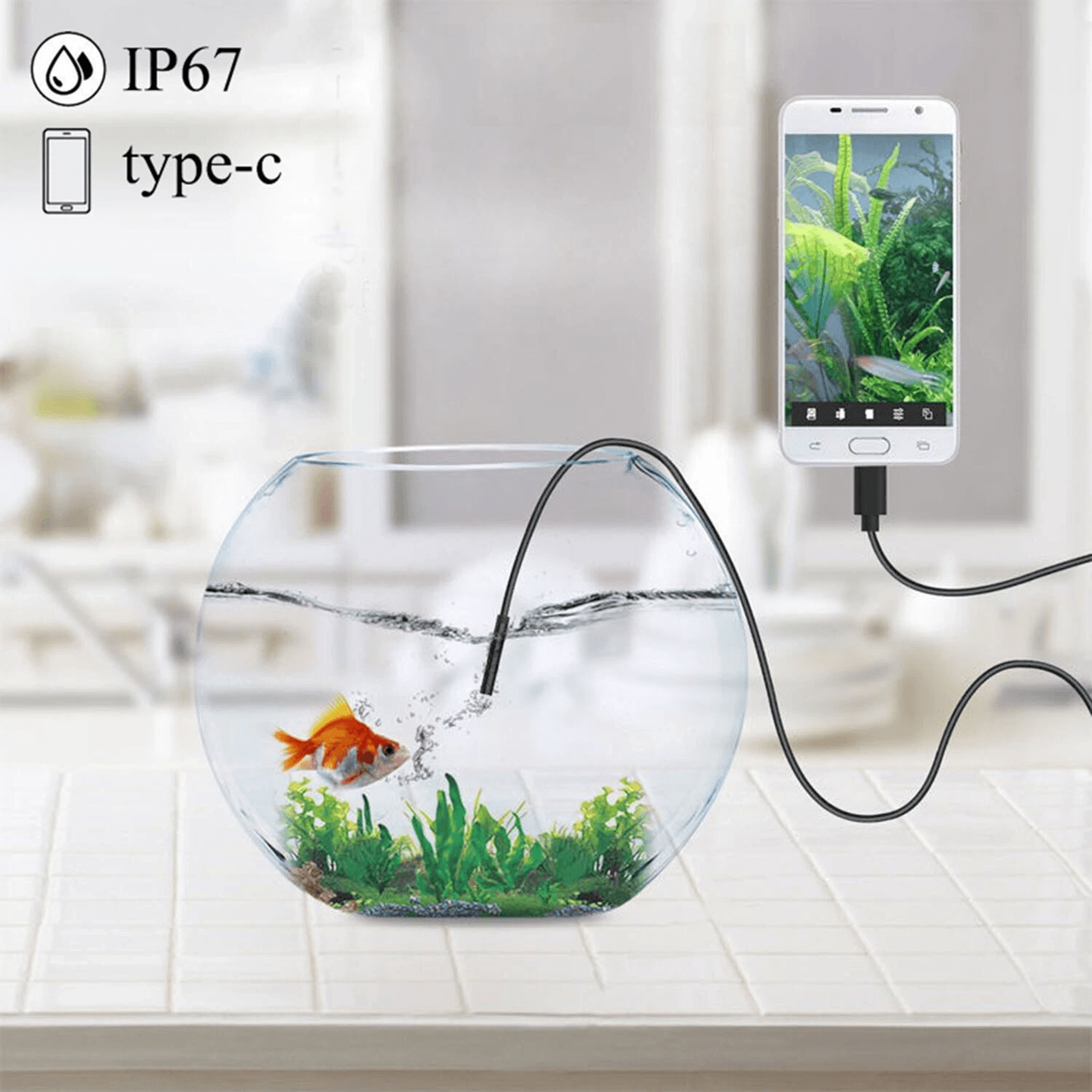 Type C Endoscope Camera 2M 55mm Waterproof Borescope For Android And PC 8