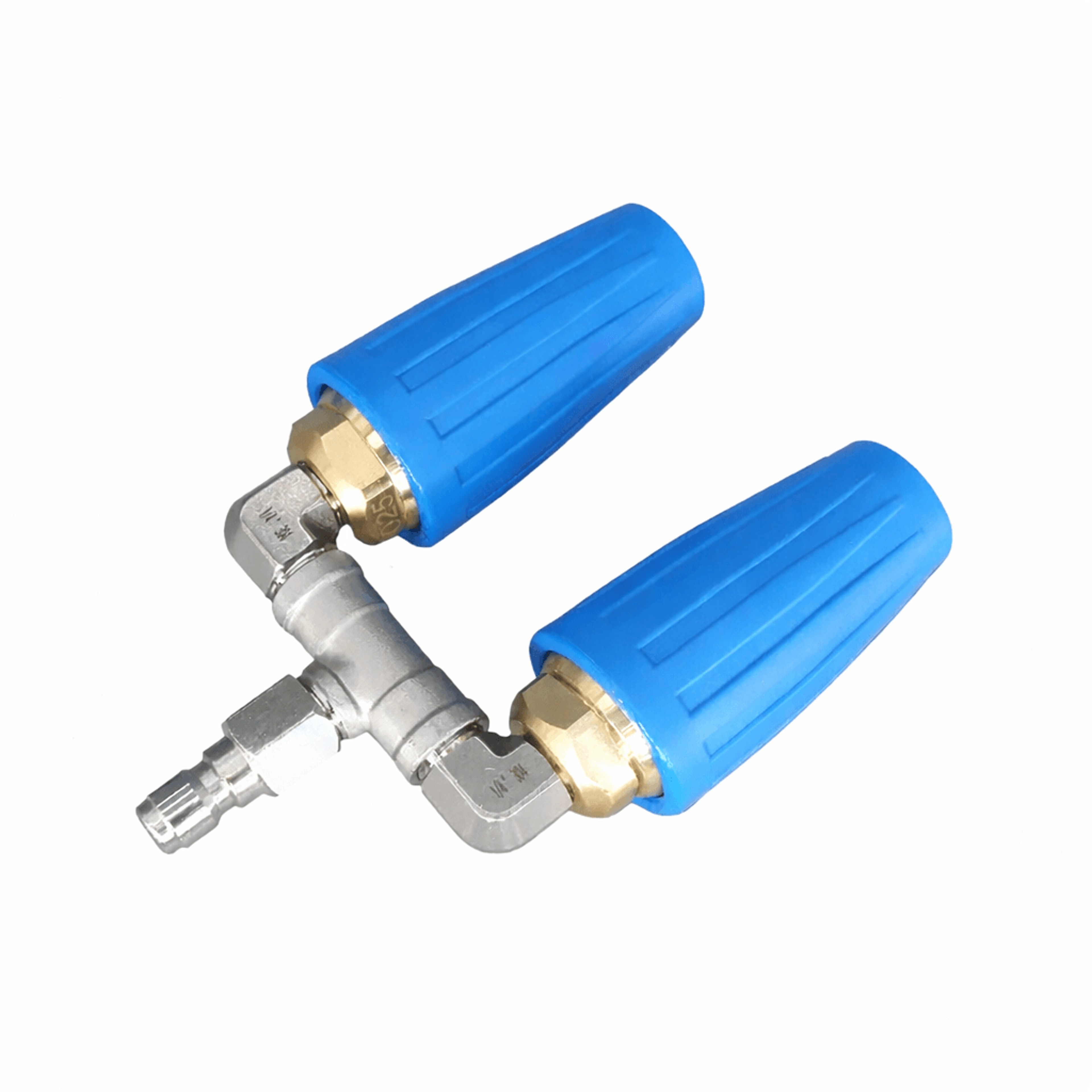 dual turbo pressure washer nozzle quick connect rotating spray tip