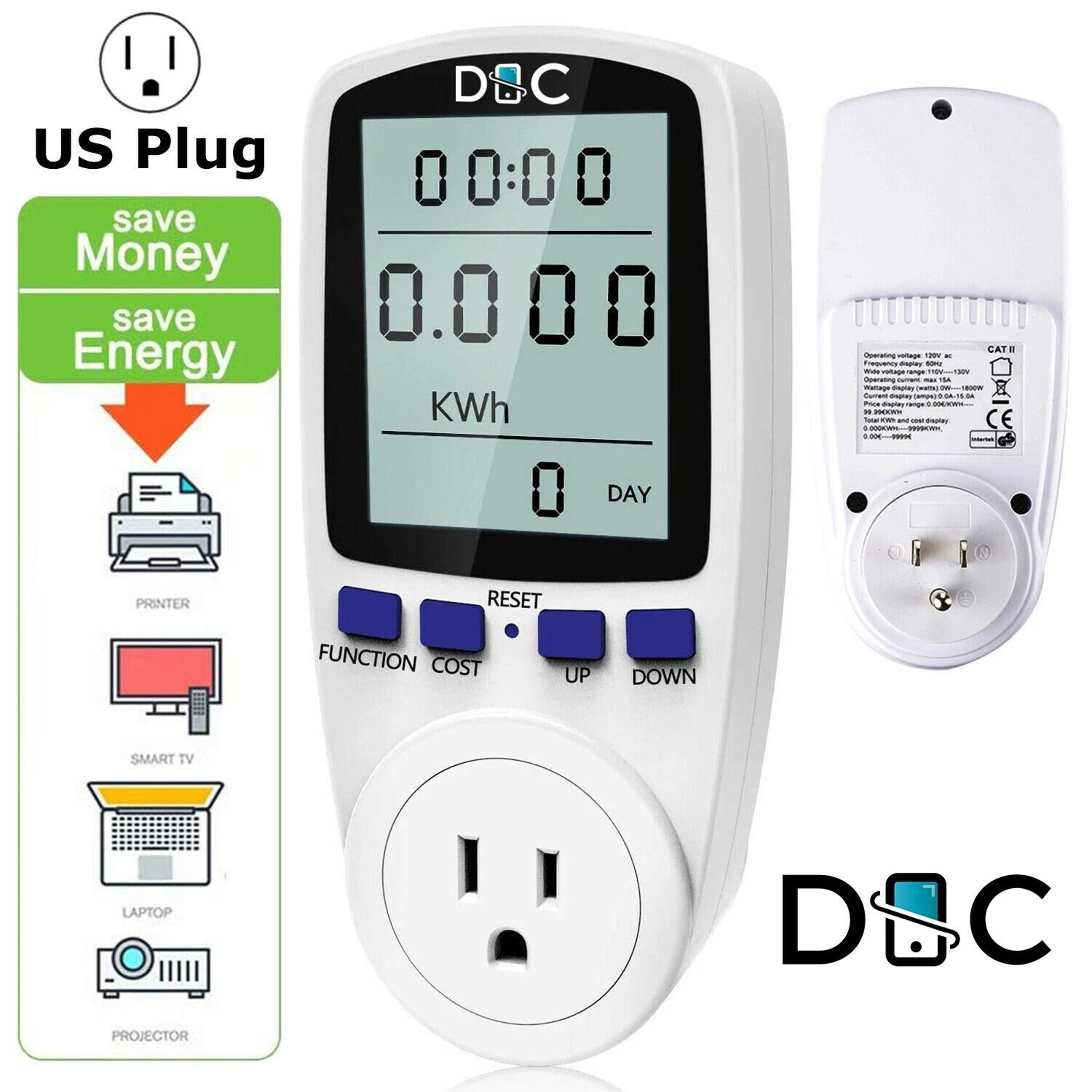 Plug In Watt Meter Plug In Electricity Usage Monitor With Volt Amp KWh Tracking 9