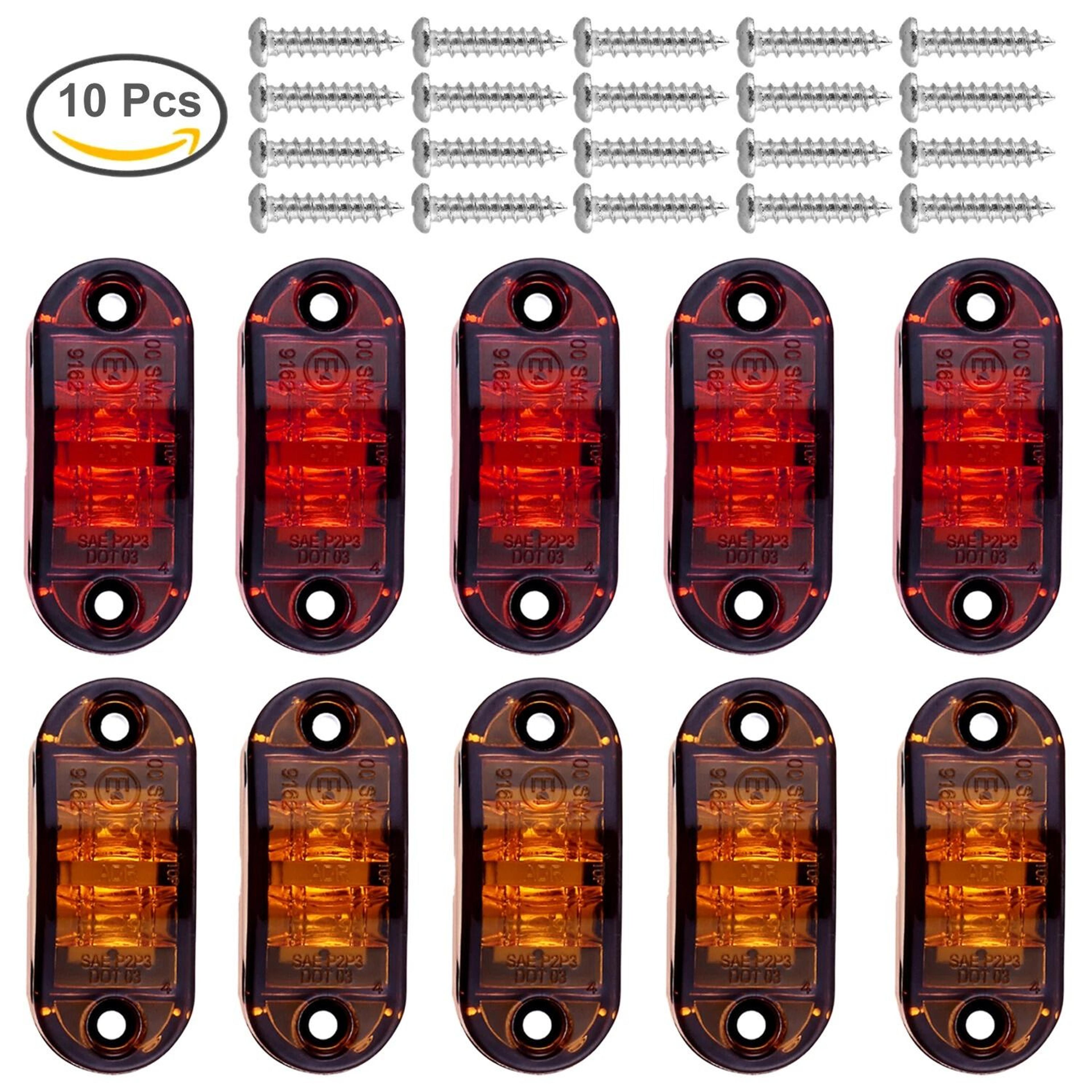 LED Marker Lights Set For Trailer RV Truck Oval Clearance Lights 10