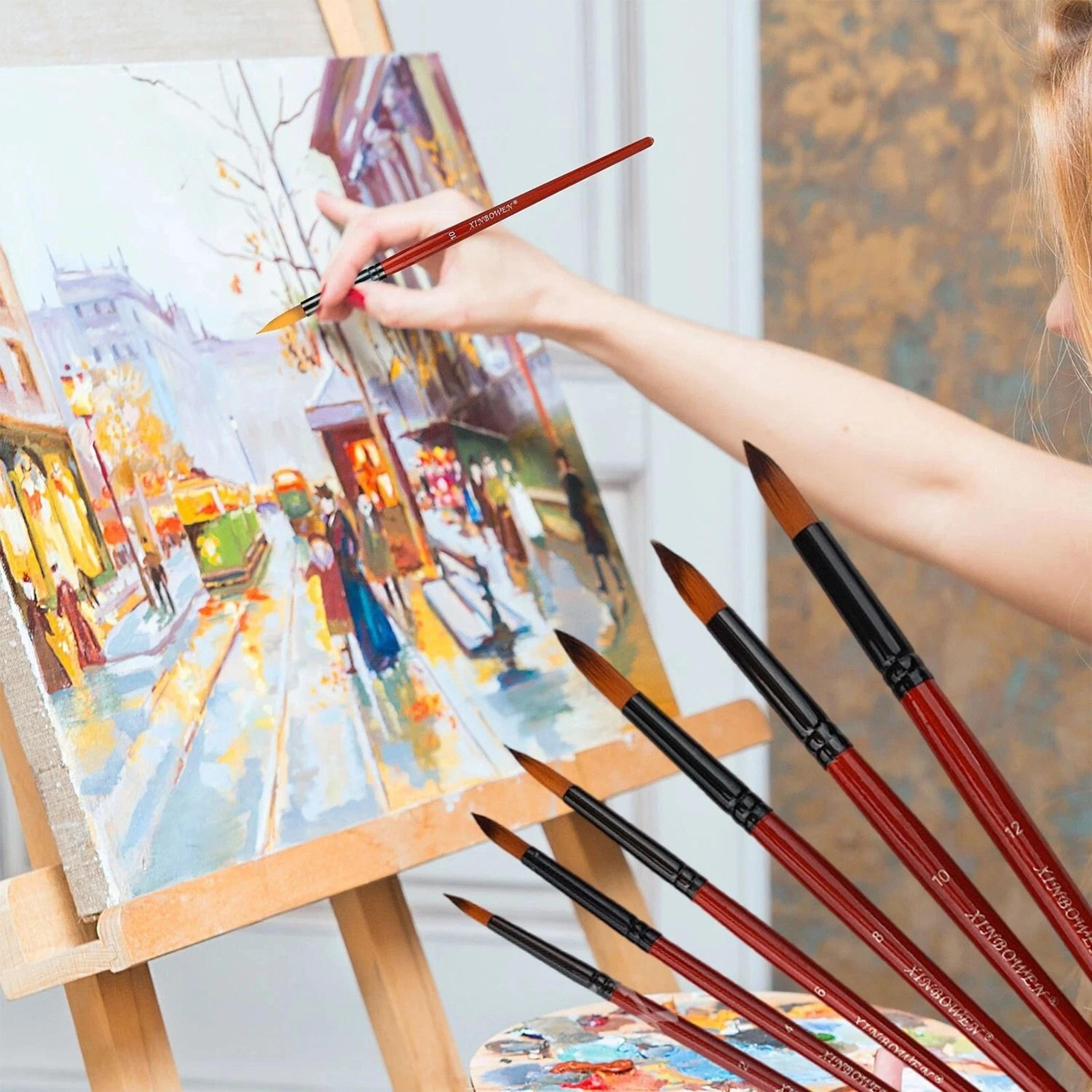 paint brush set for acrylic, watercolor and oil detail painting