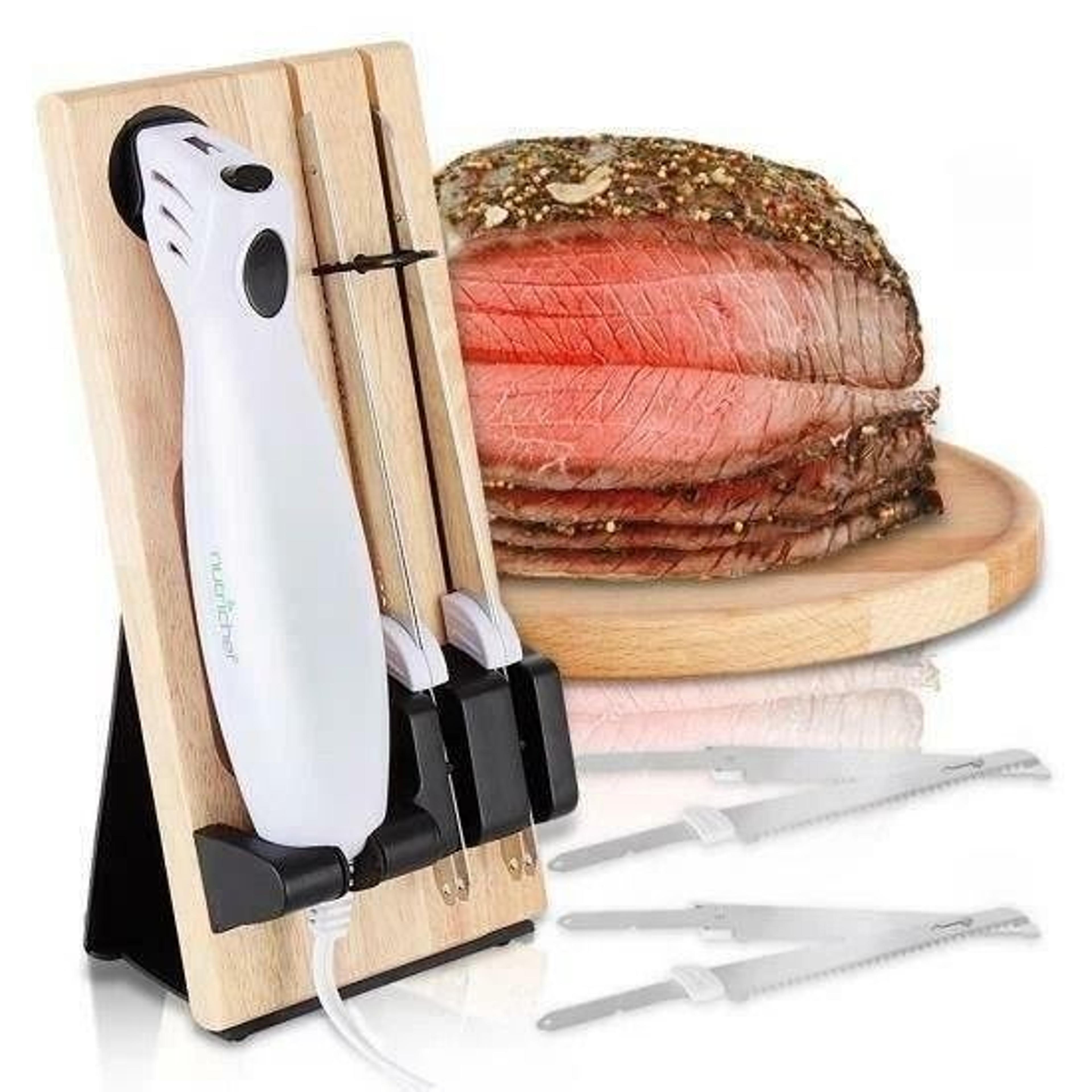 nutrichef electric knife set portable cutter for meat & bread with safety locks