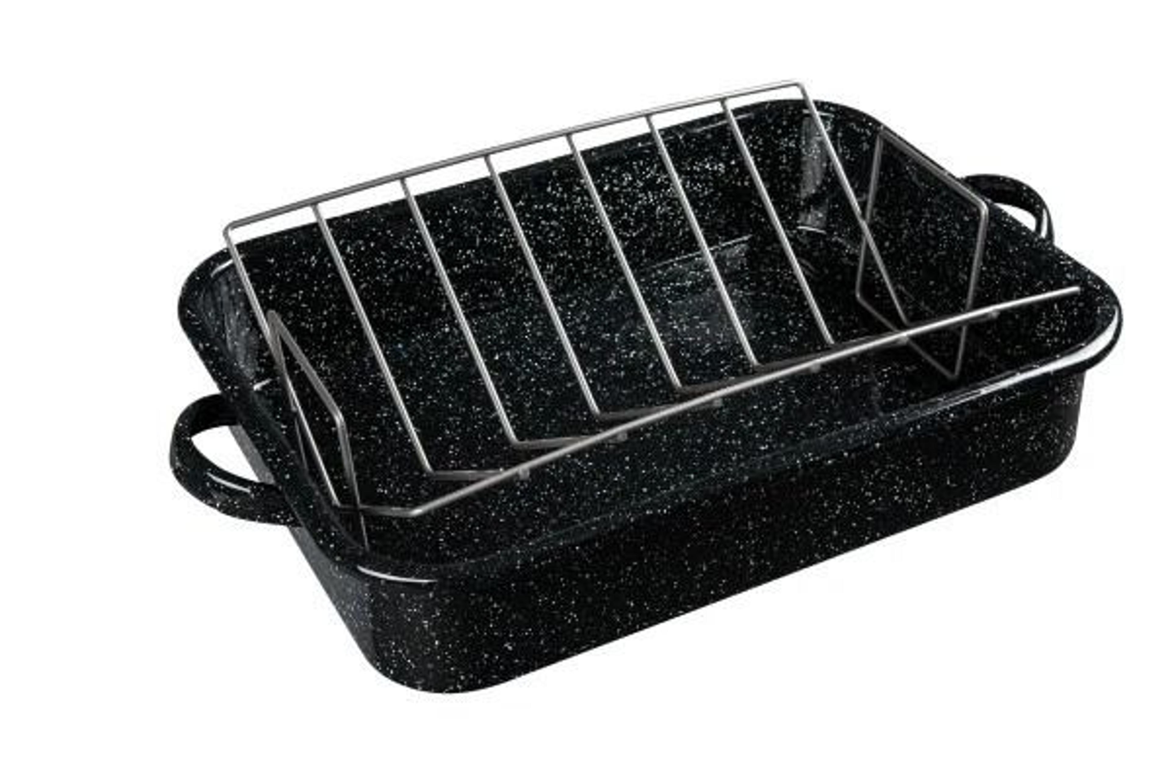 granite ware roasting pan with rack black rectangular turkey roaster