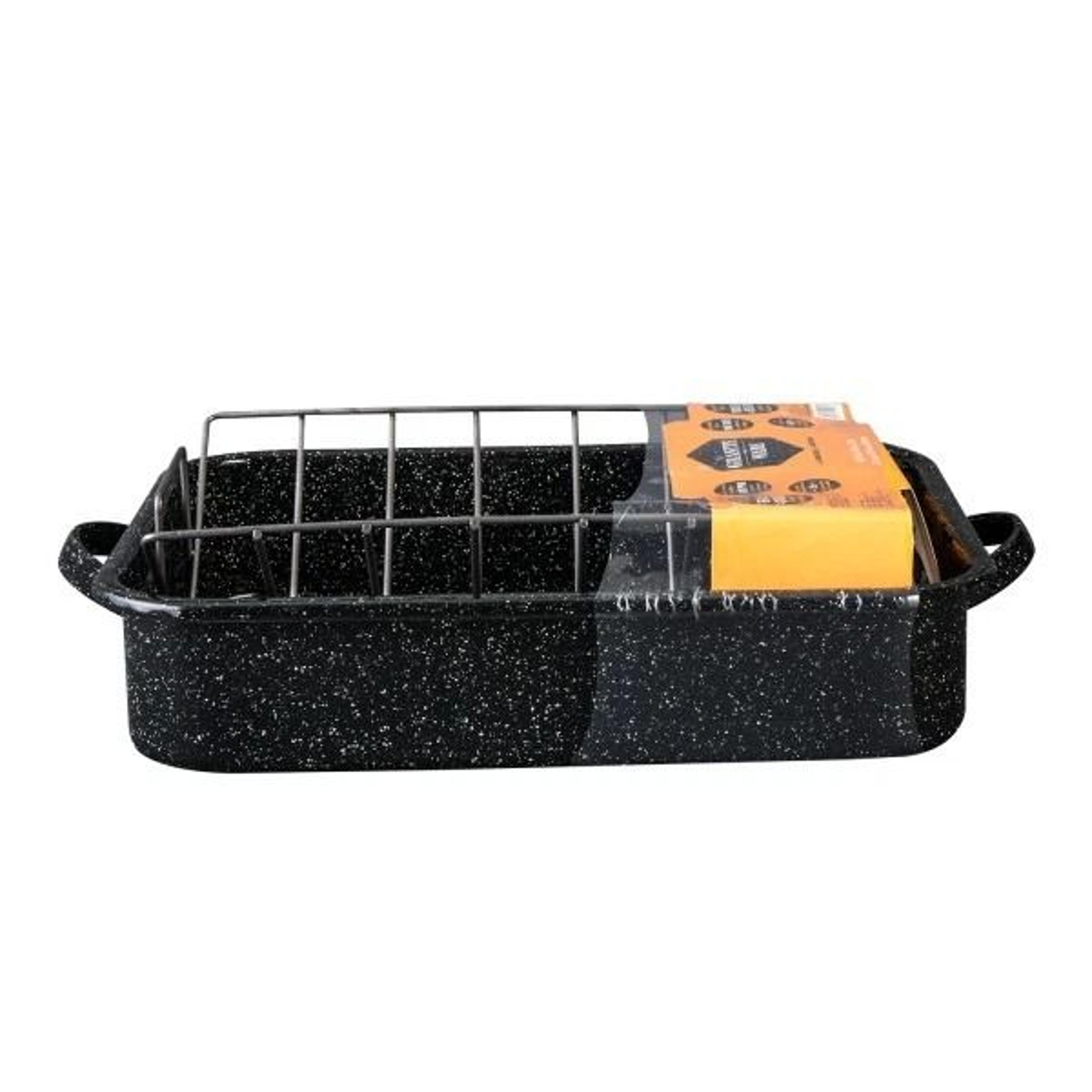 Granite Ware Roasting Pan With Rack Black Rectangular Turkey Roaster 2