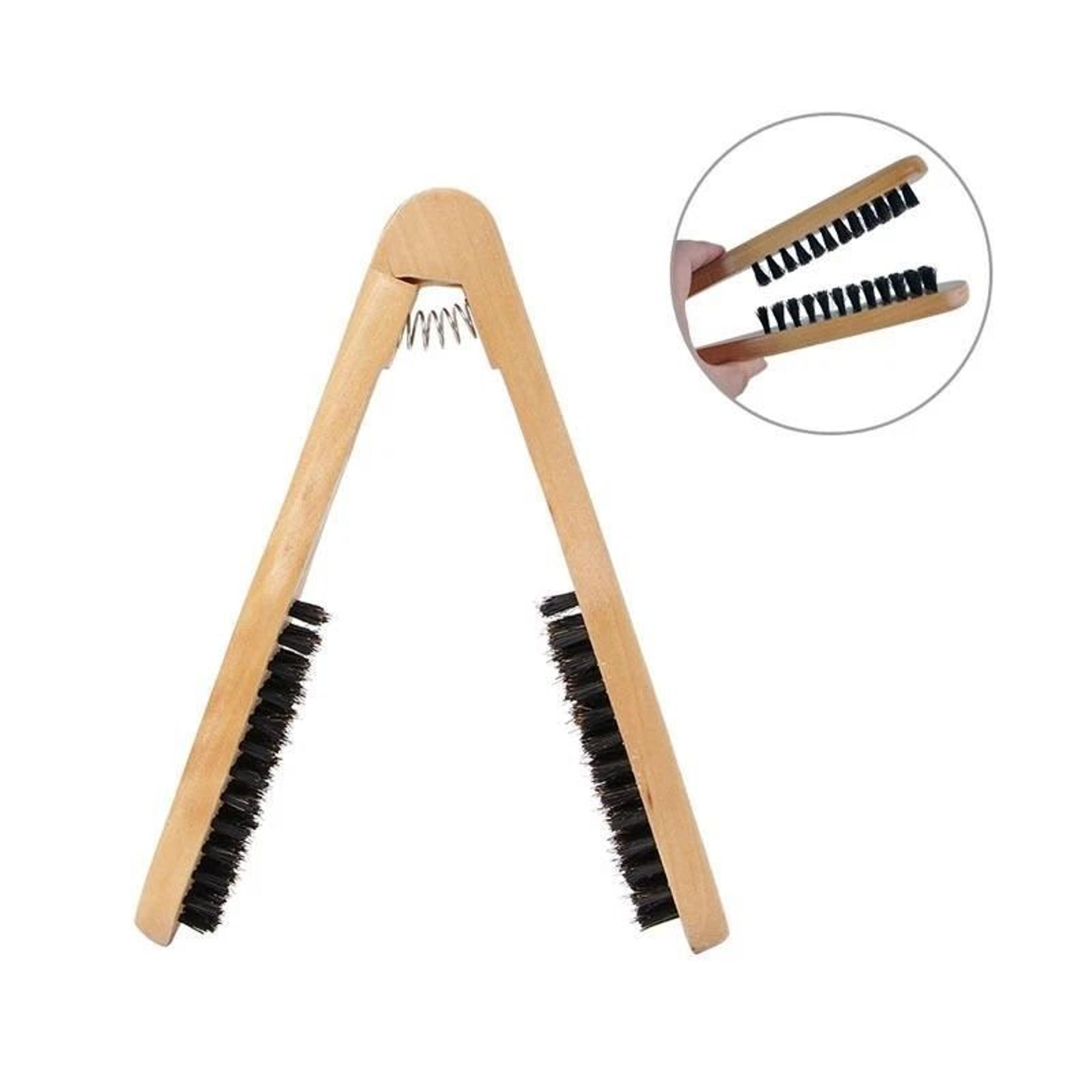 wooden hair straightening brush double sided clamp hair brush for smooth salon styling