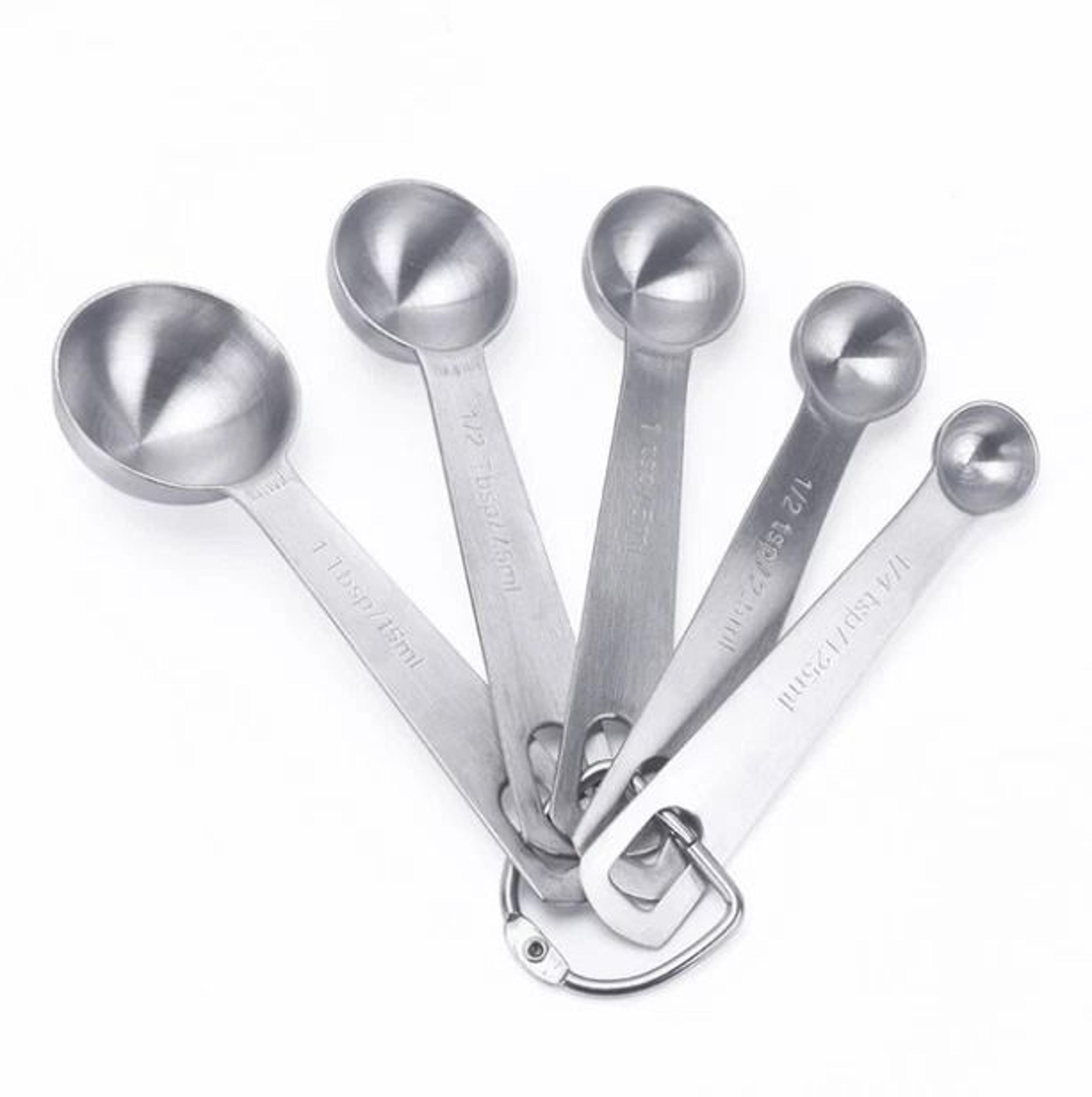 stainless steel measuring spoon set round baking and kitchen measuring tools