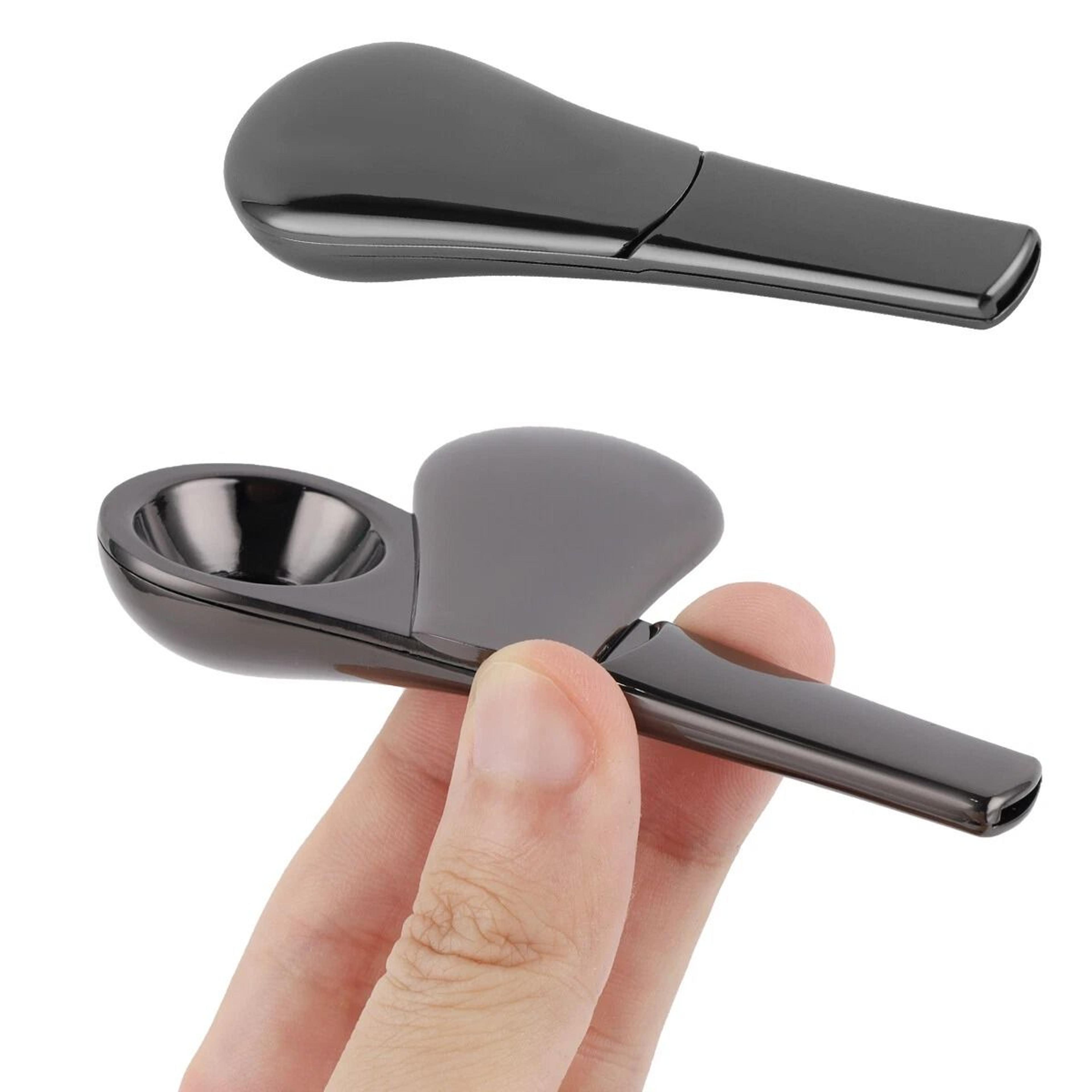 portable magnetic smoking pipe silver metal spoon with gift box for men