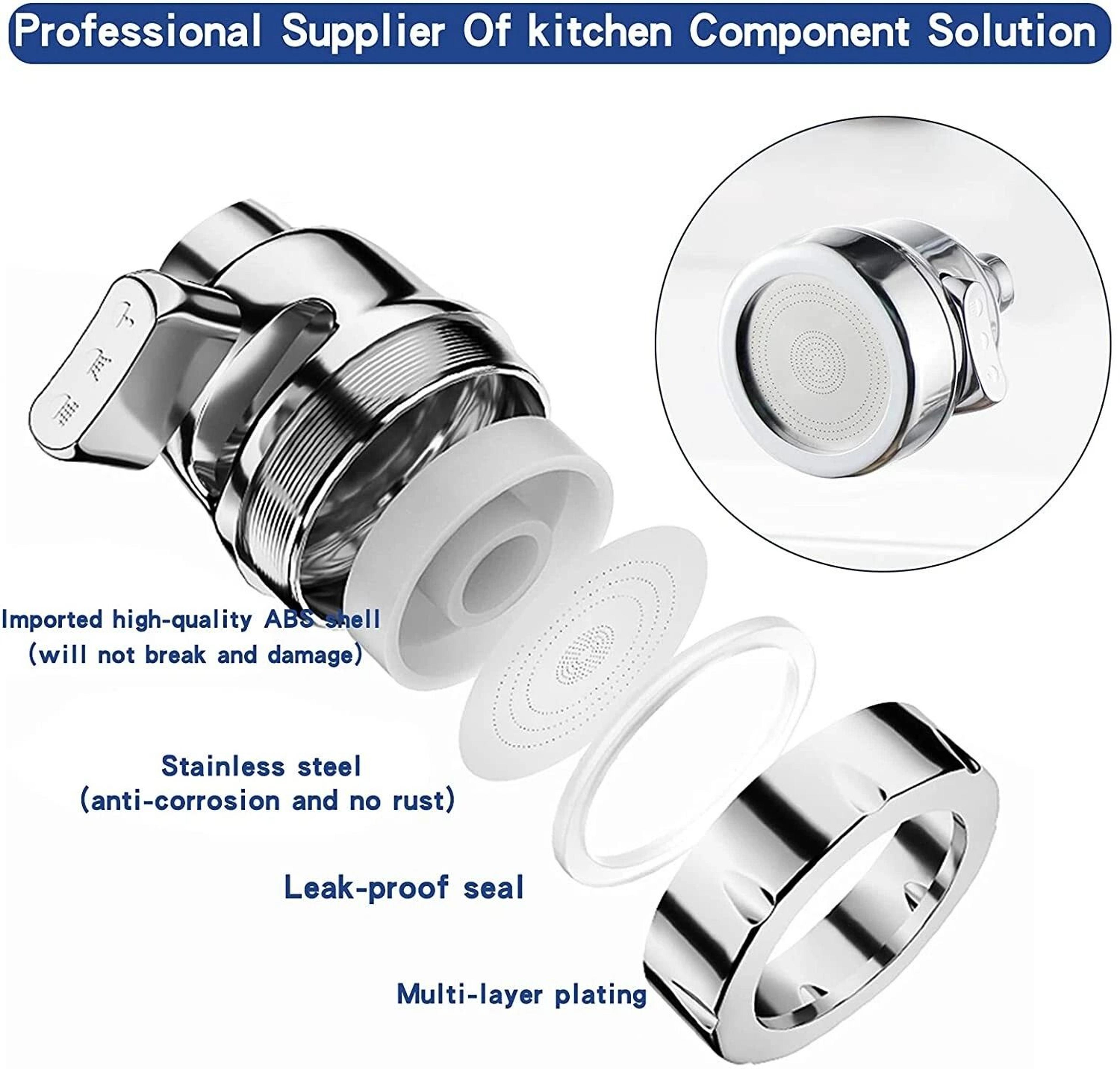 Rotating Faucet Head Nozzle Sprayer Water Saving Movable Kitchen Tap Attachment 9