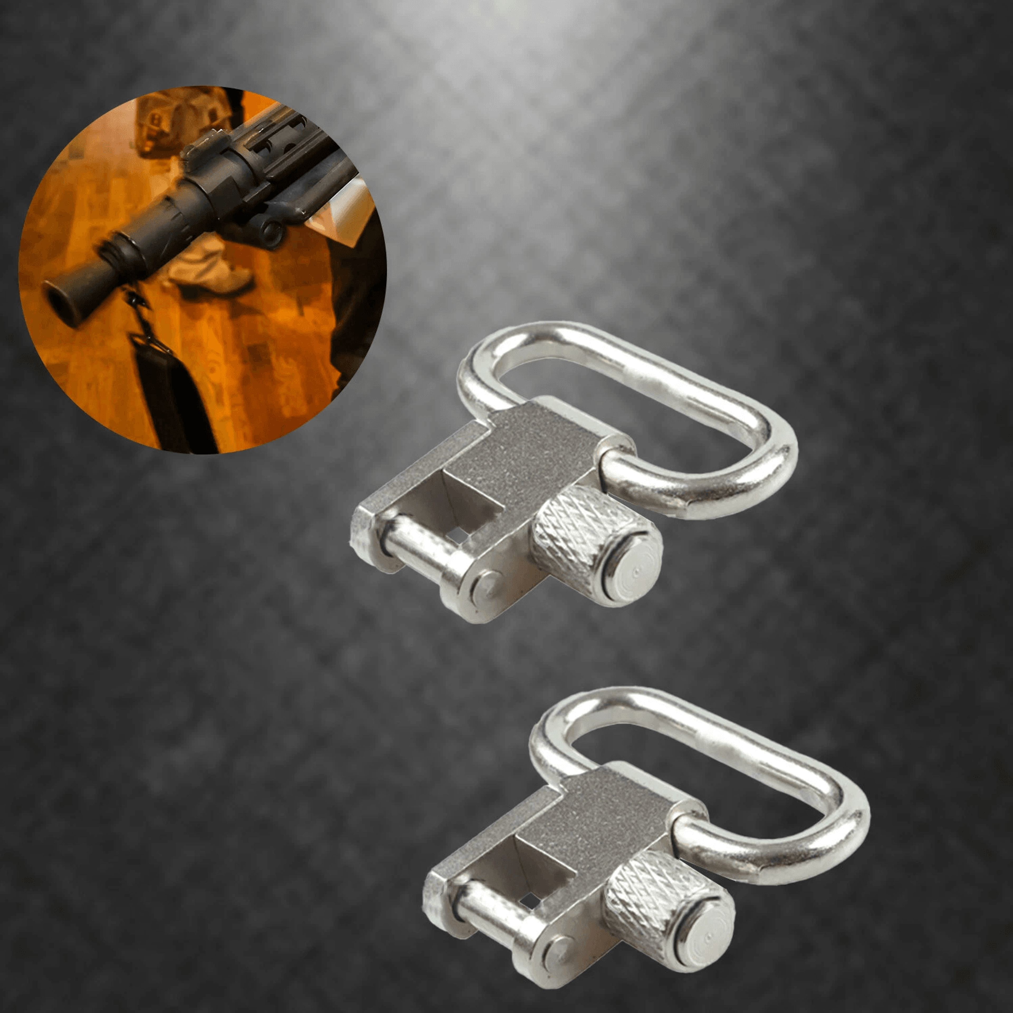 Stainless Steel Sling Swivels For Gun Rifle Sling Mount Durable Easy Connect Attachment 3