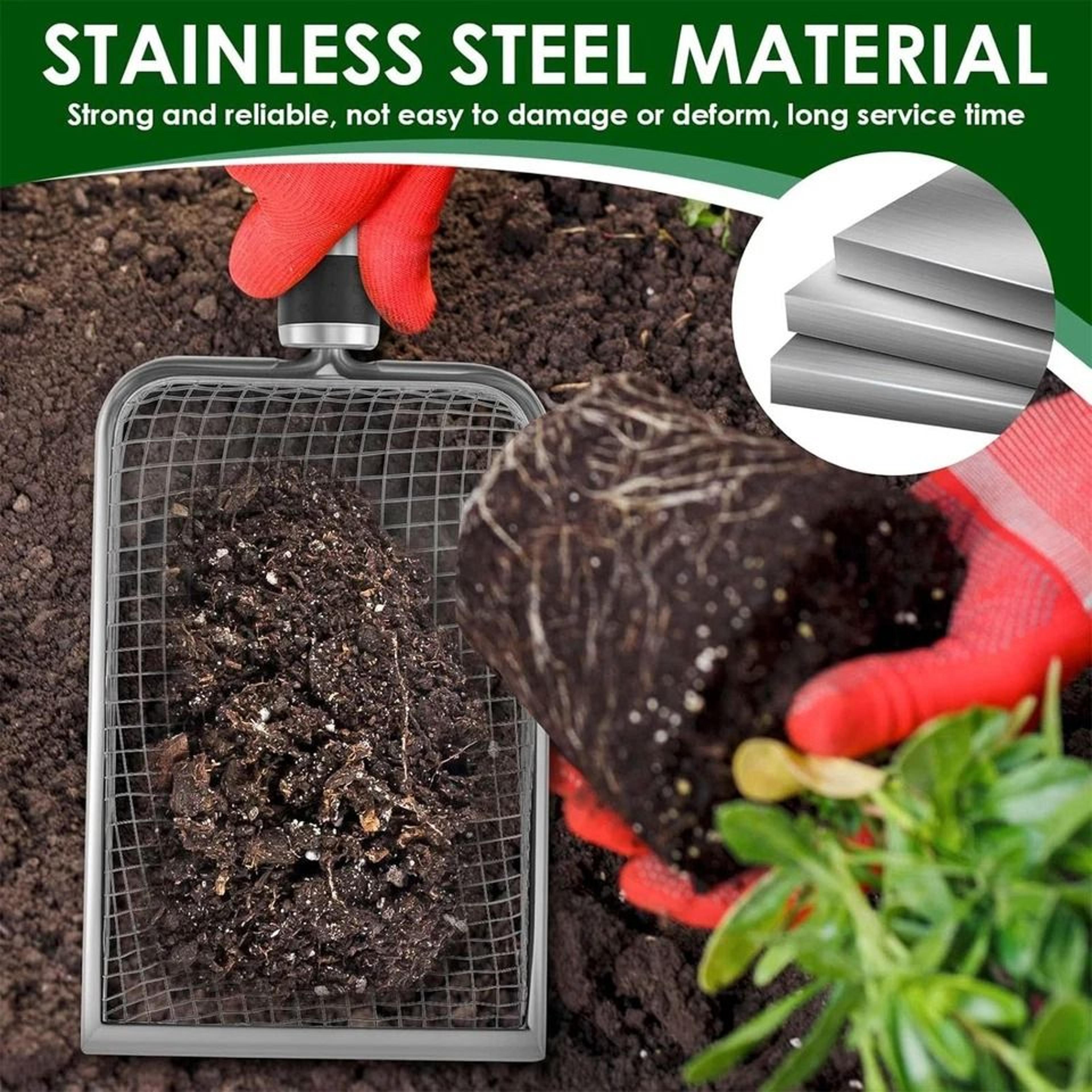 Soil Sifter Set For Gardening Durable Compost Sifter With Handle  Glove 2
