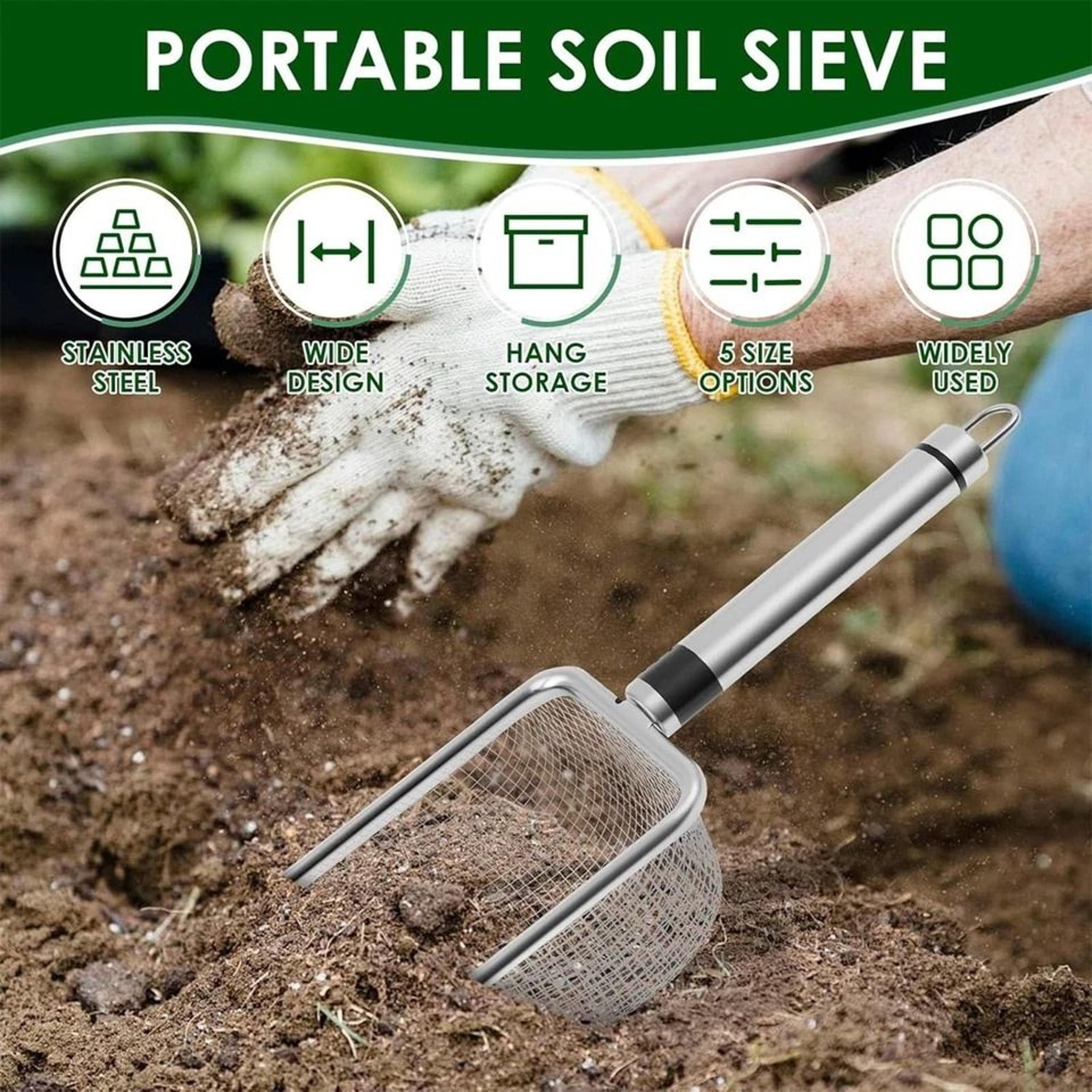 Soil Sifter Set For Gardening Durable Compost Sifter With Handle  Glove 3