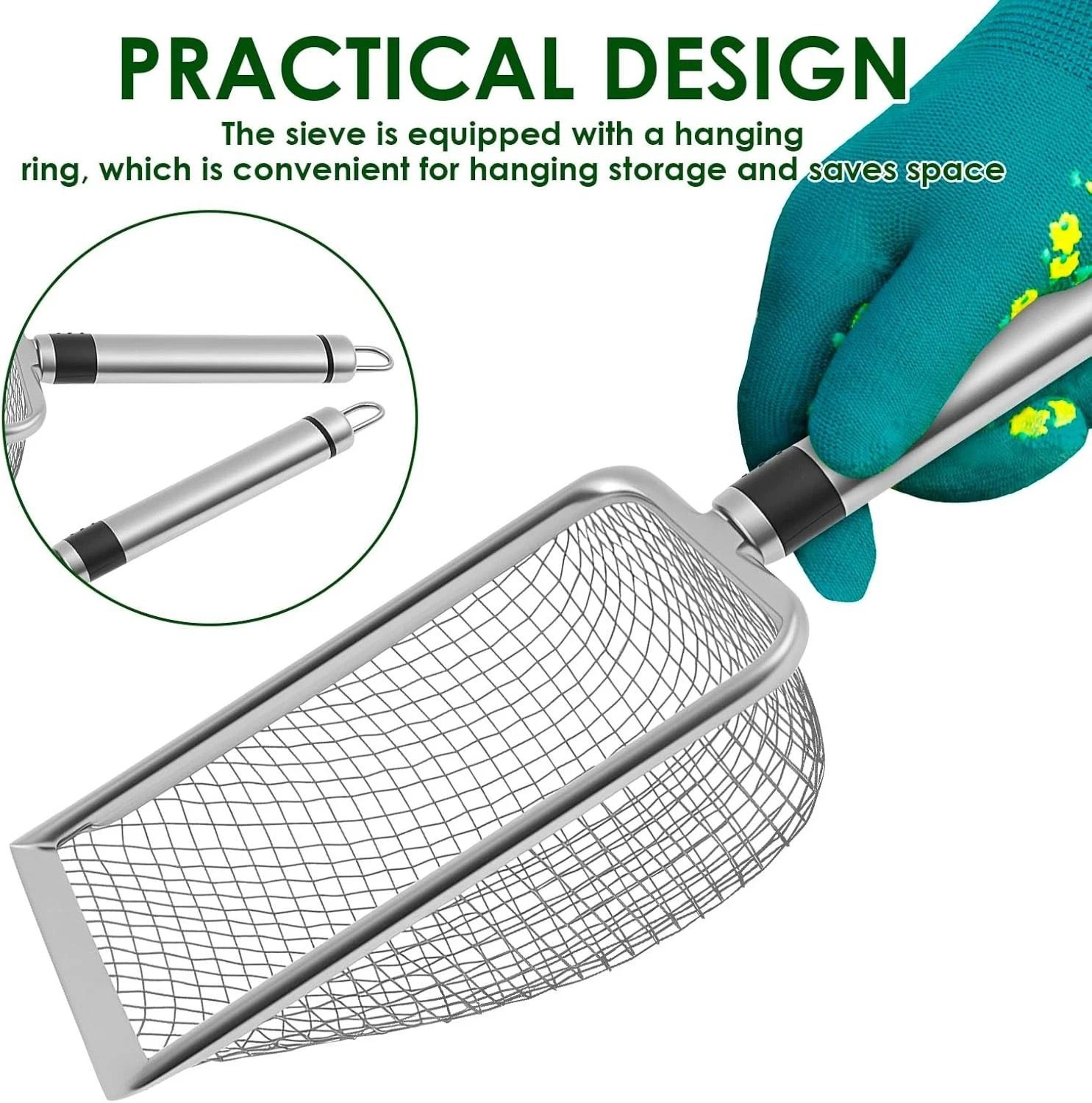 Soil Sifter Set For Gardening Durable Compost Sifter With Handle  Glove 9