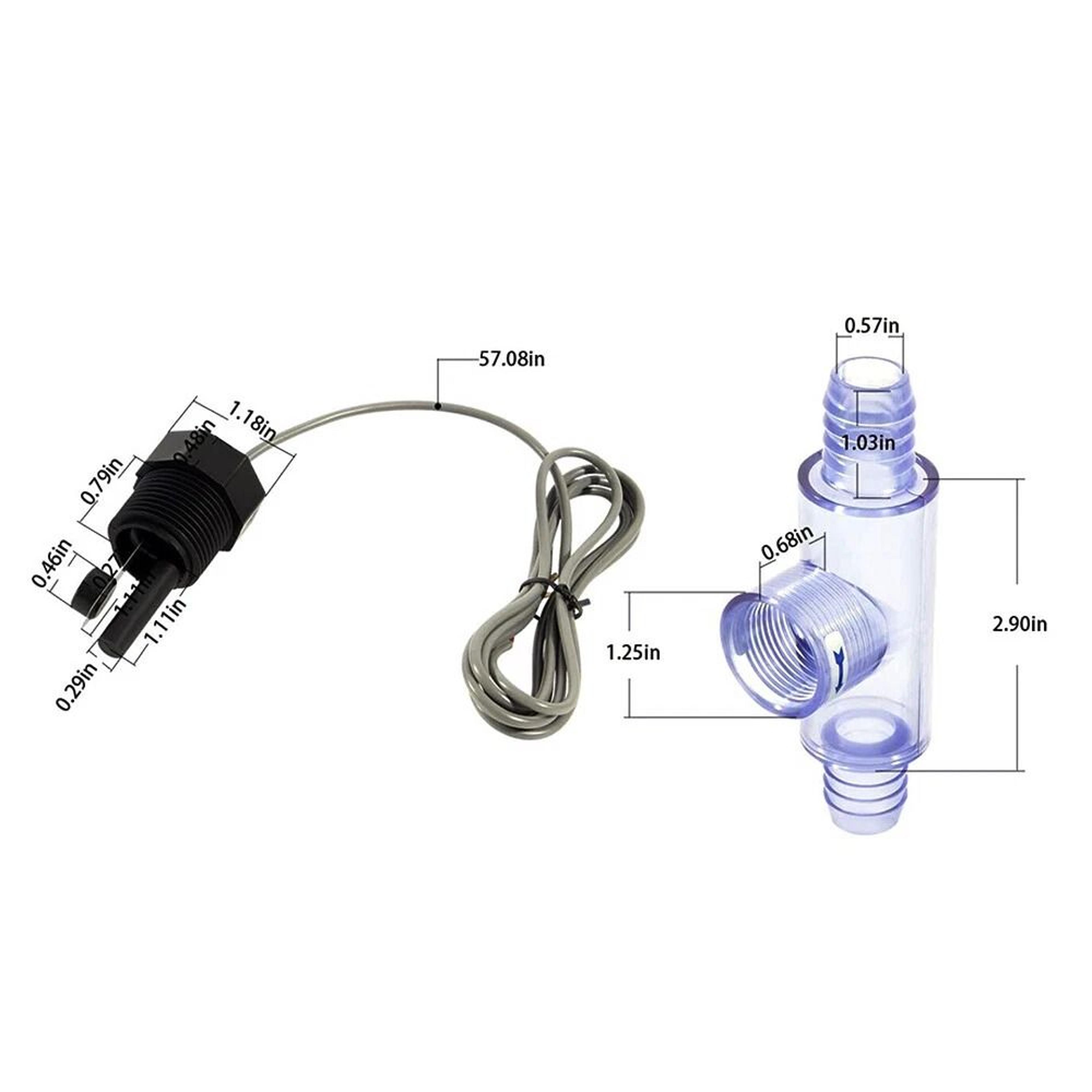 Spa Flow Switch With Transparent Tee Fitting For Heater Repair 12