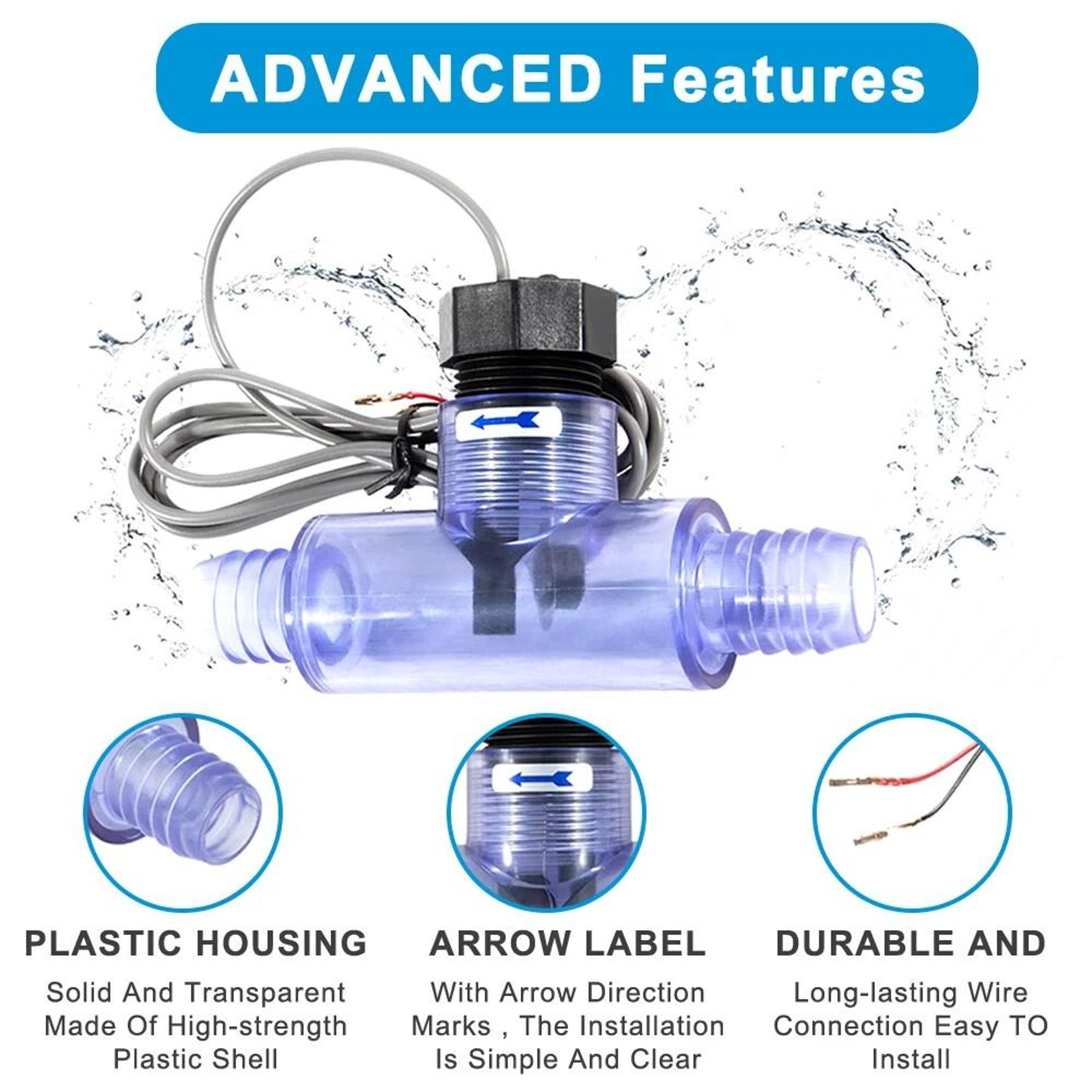 Spa Flow Switch With Transparent Tee Fitting For Heater Repair 8