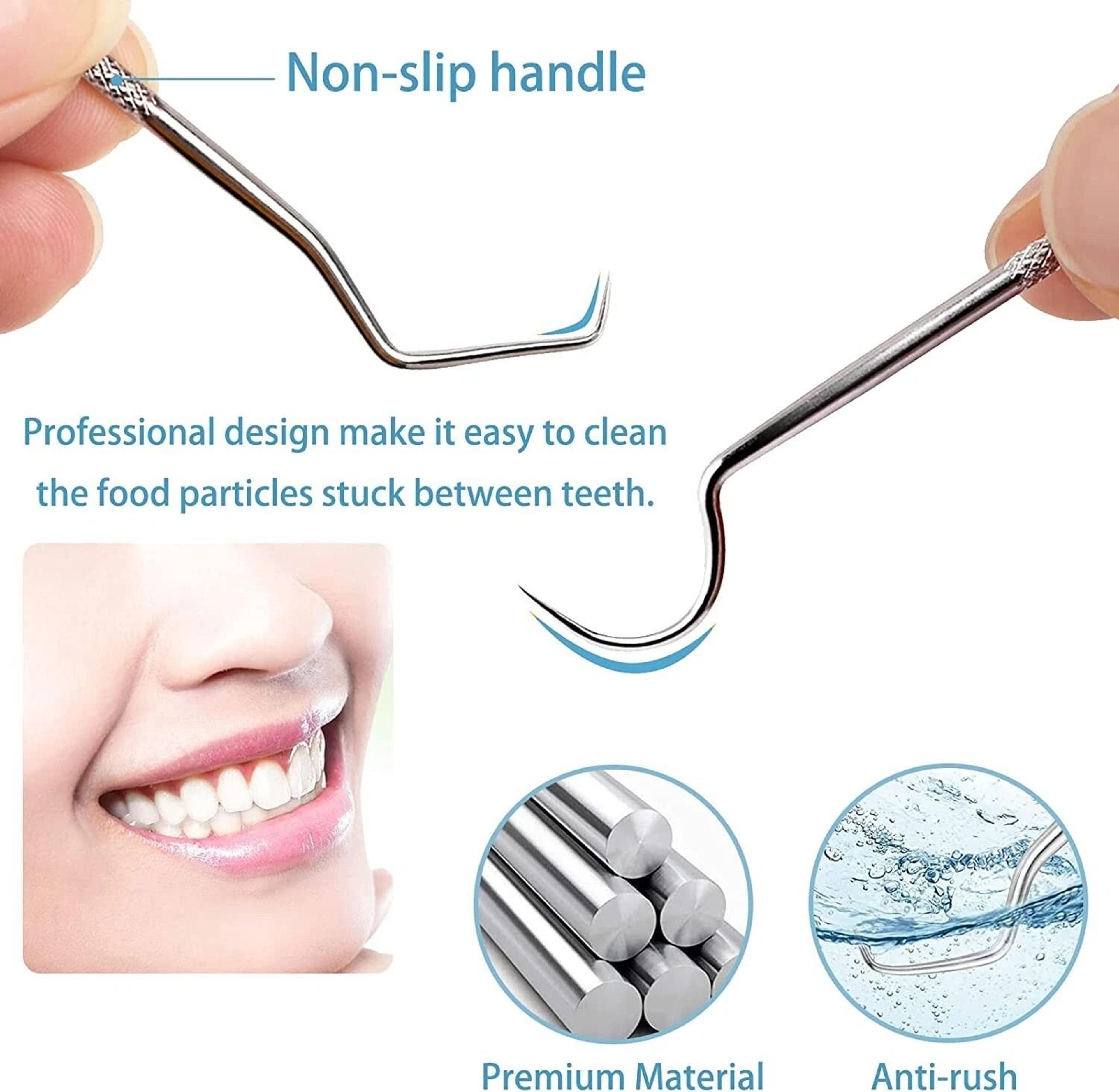 Portable Toothpick Set Stainless Steel Reusable Dental Pick Kit With Travel Case 1