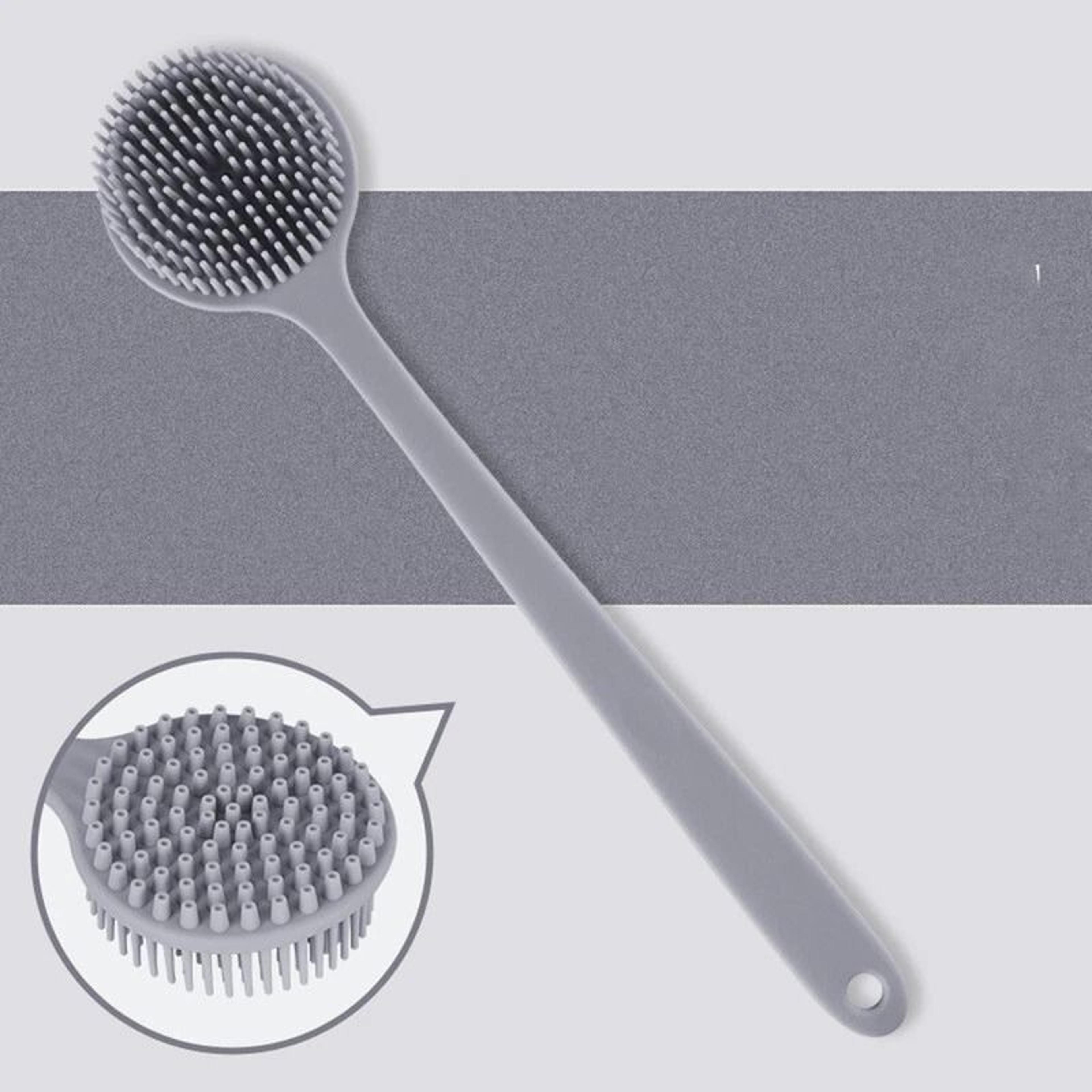 soft silicone back scrubber long handle shower brush