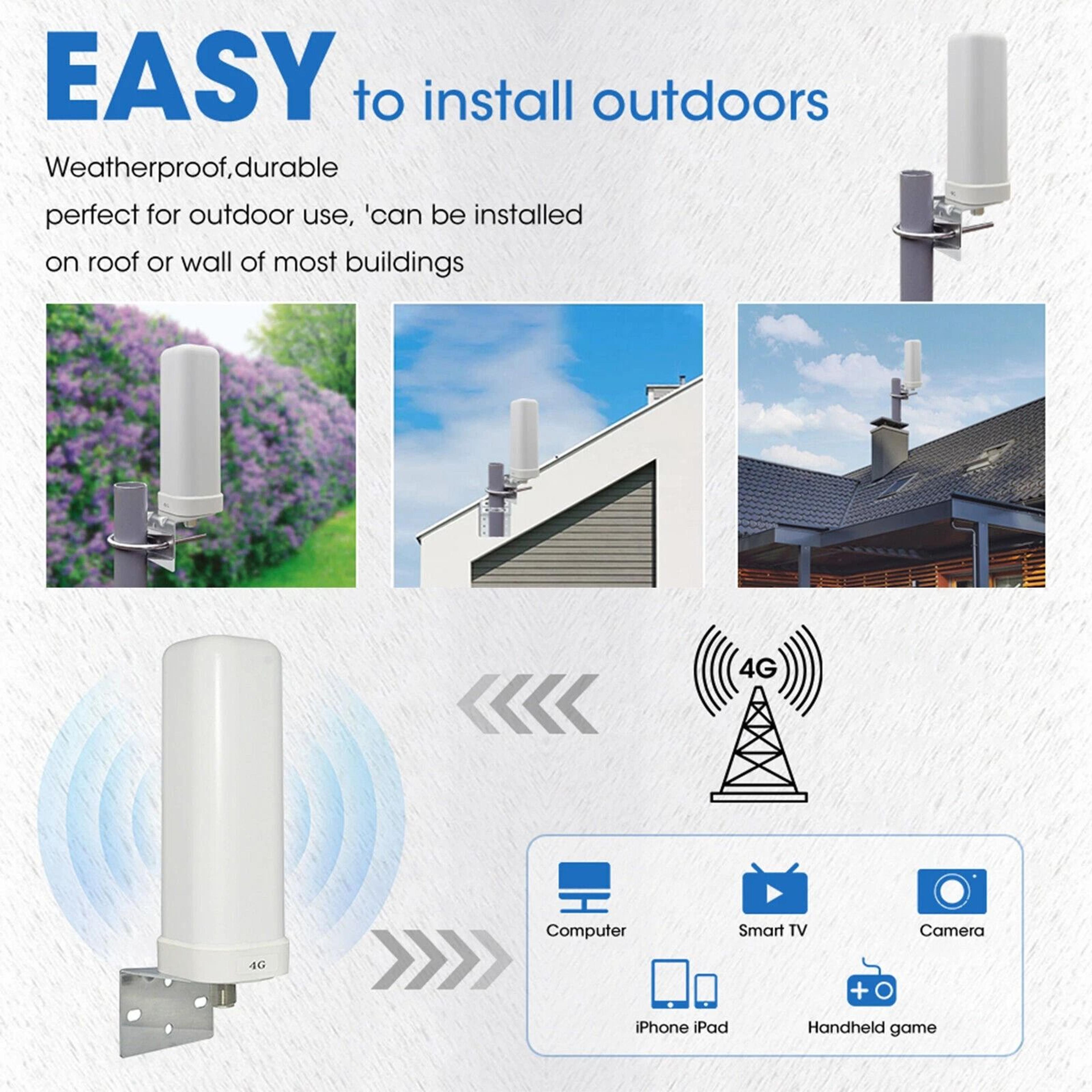 Amplified Outdoor TV Antenna Long Range Digital HDTV UHF VHF FM 2