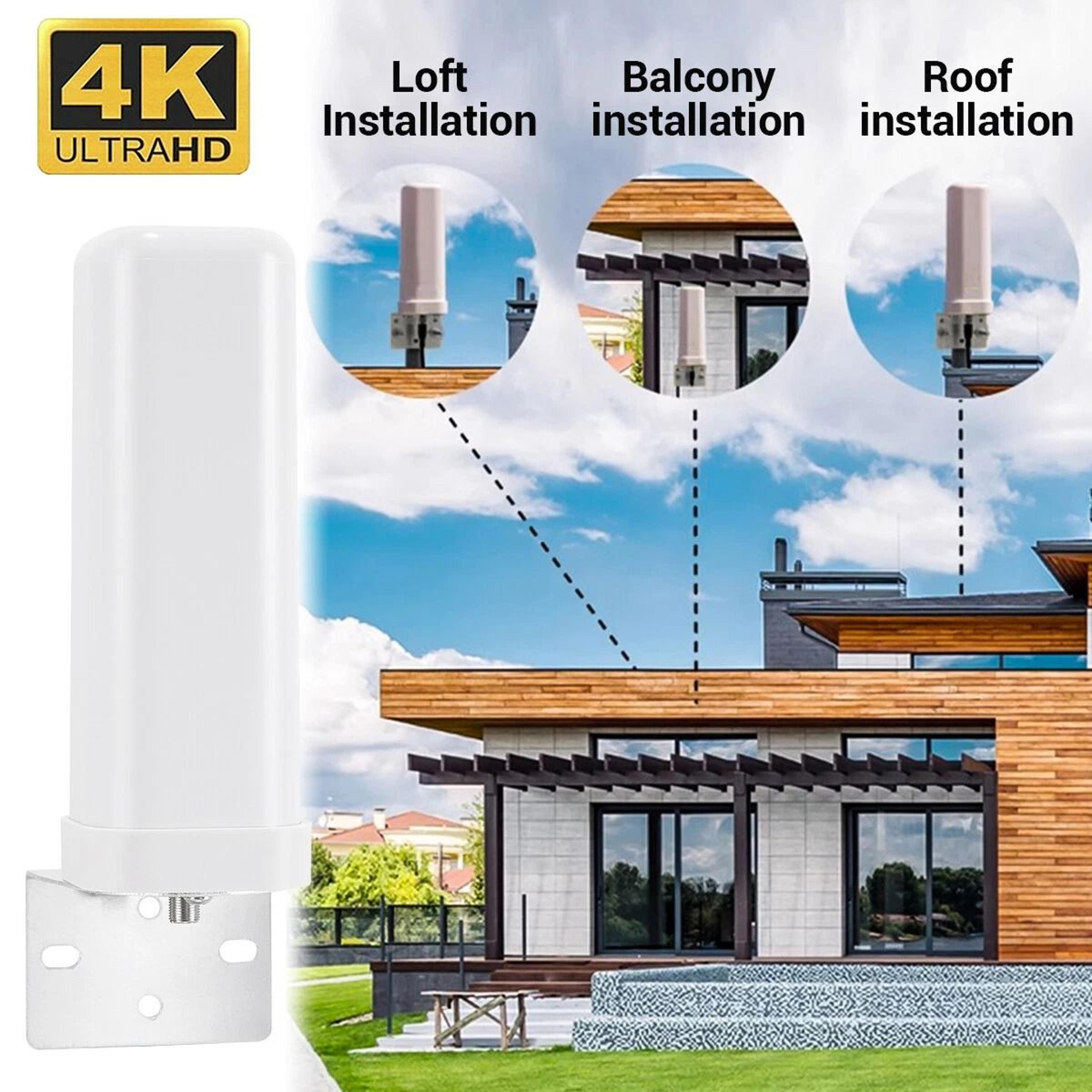 Amplified Outdoor TV Antenna Long Range Digital HDTV UHF VHF FM 5