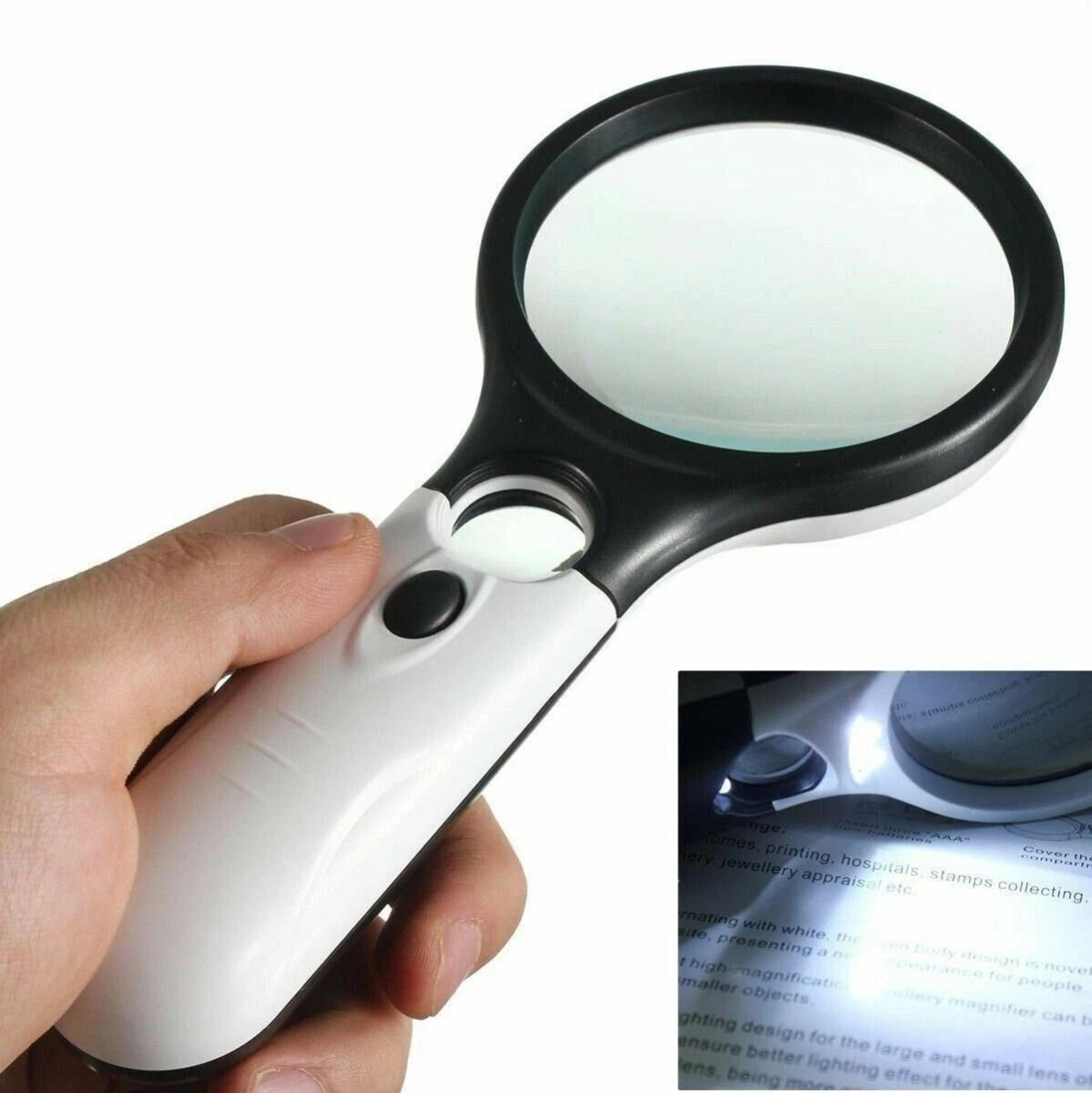 led handheld magnifying glass for reading jewelry and close detail work