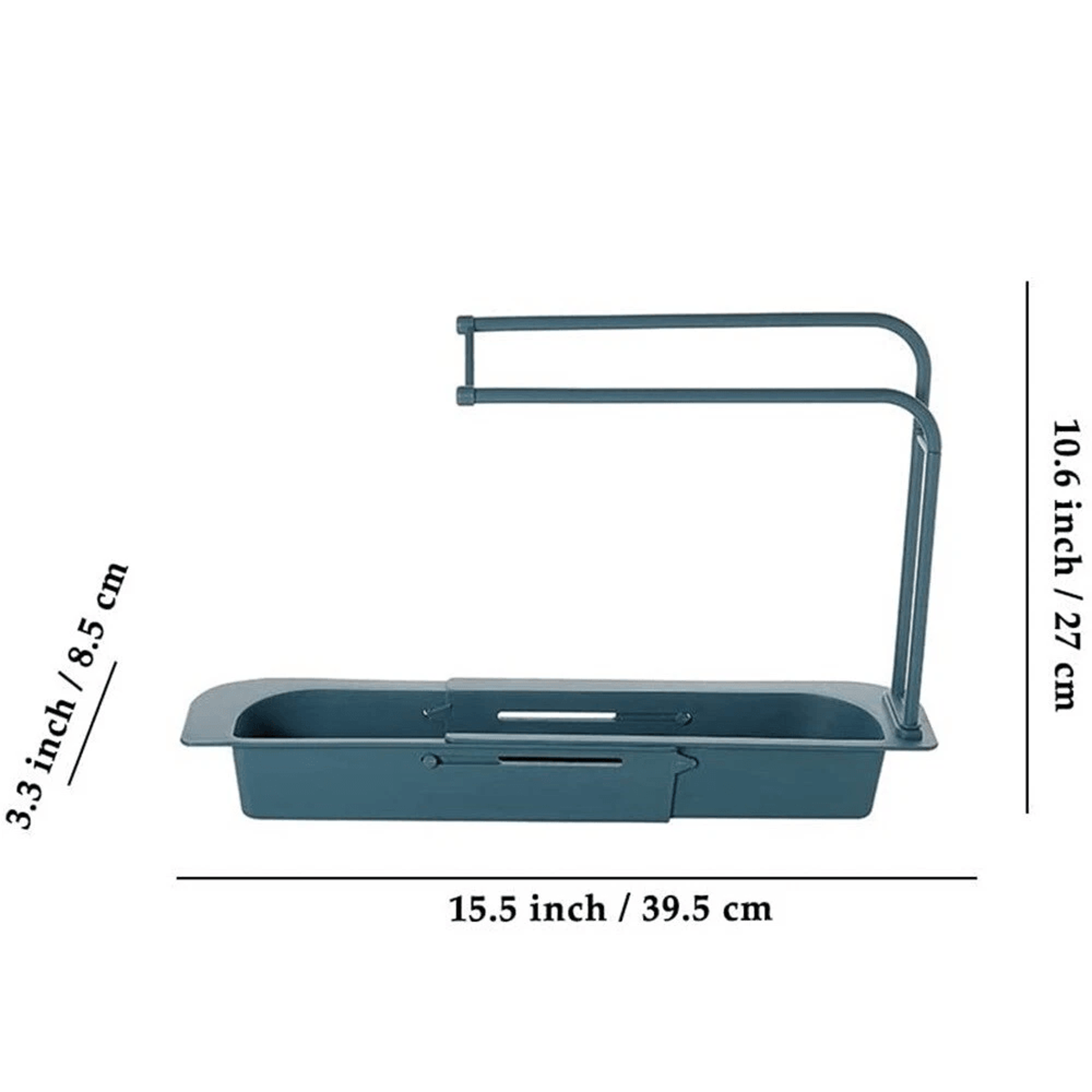 Expandable Sink Rack Kitchen Organizer With Sponge Holder And Drain Basket 5