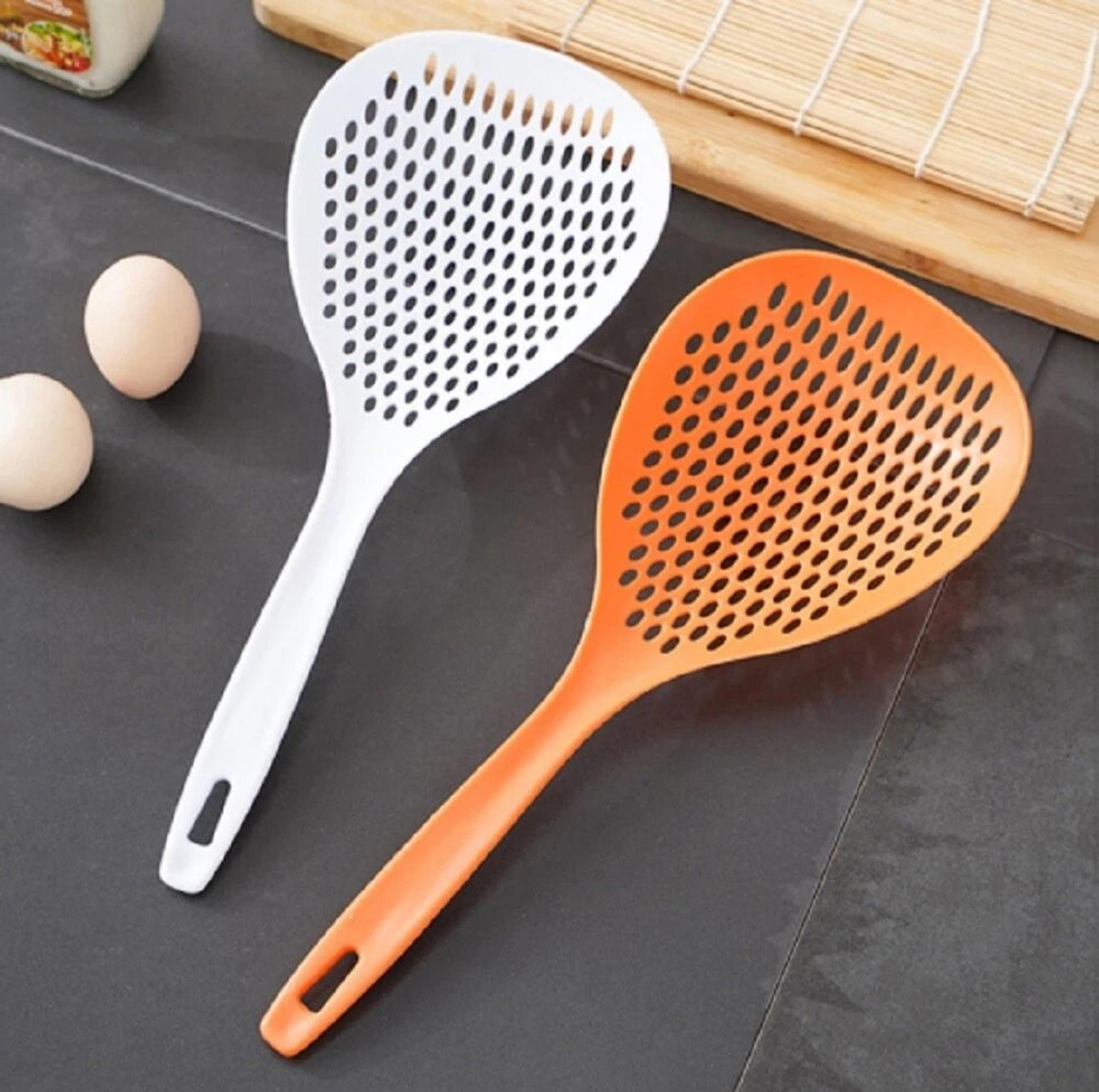 handle scoop colander strainer for pasta, veggies & fried foods