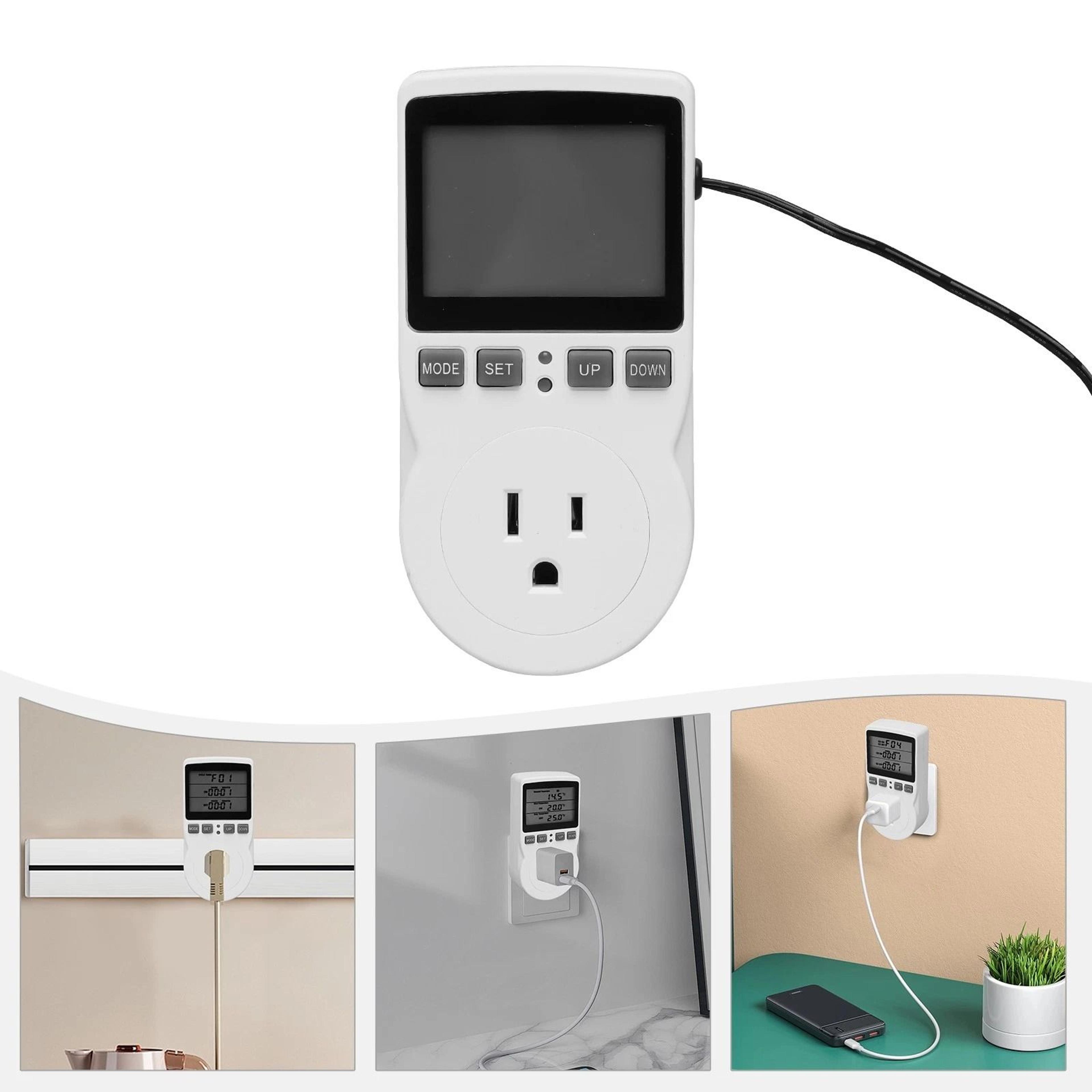 Smart LCD Plug In Thermostat Timer  Temperature Controller Switch For Home  Greenhouse 17