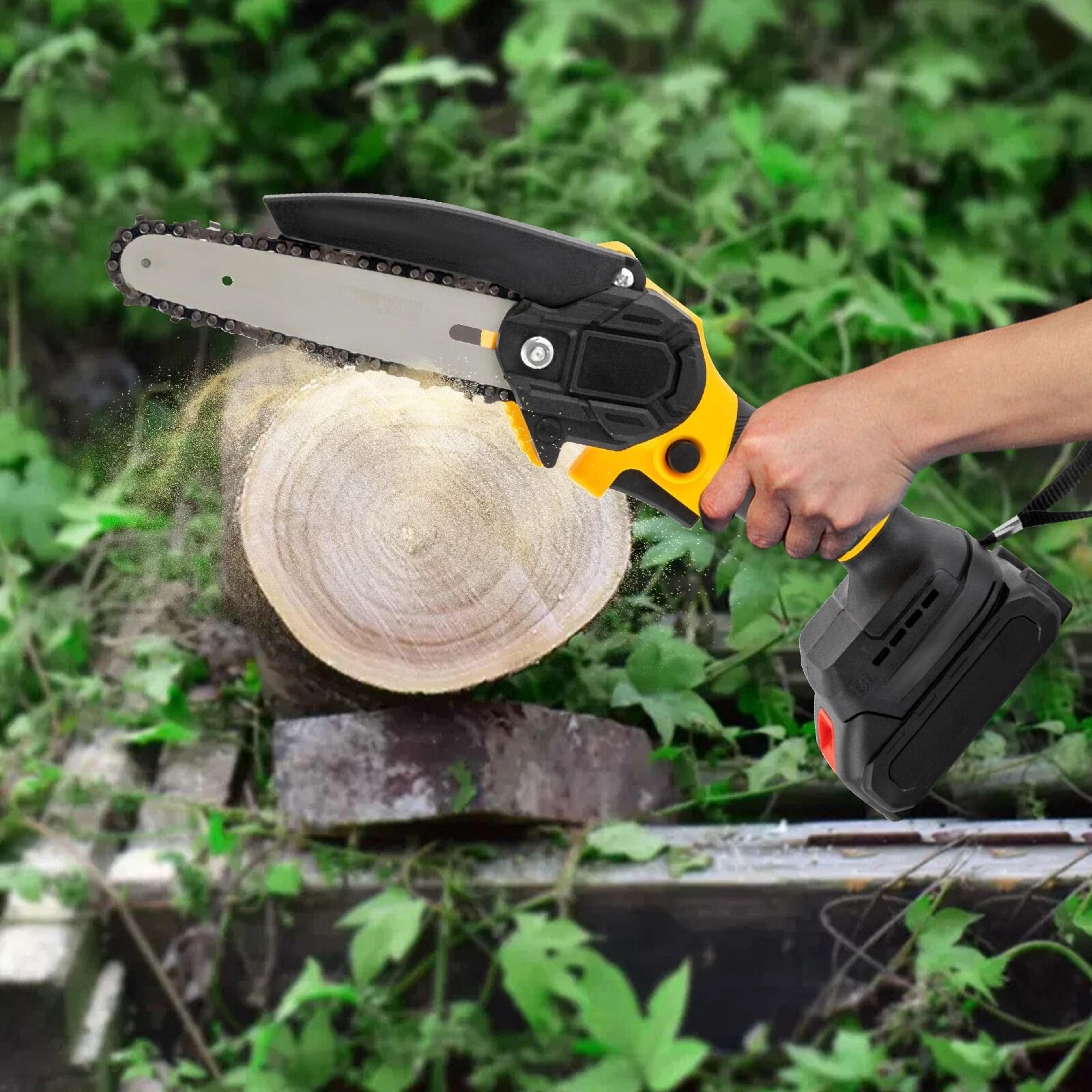 mini electric chainsaw cordless handheld chain saw with ideal for light tree trimmings