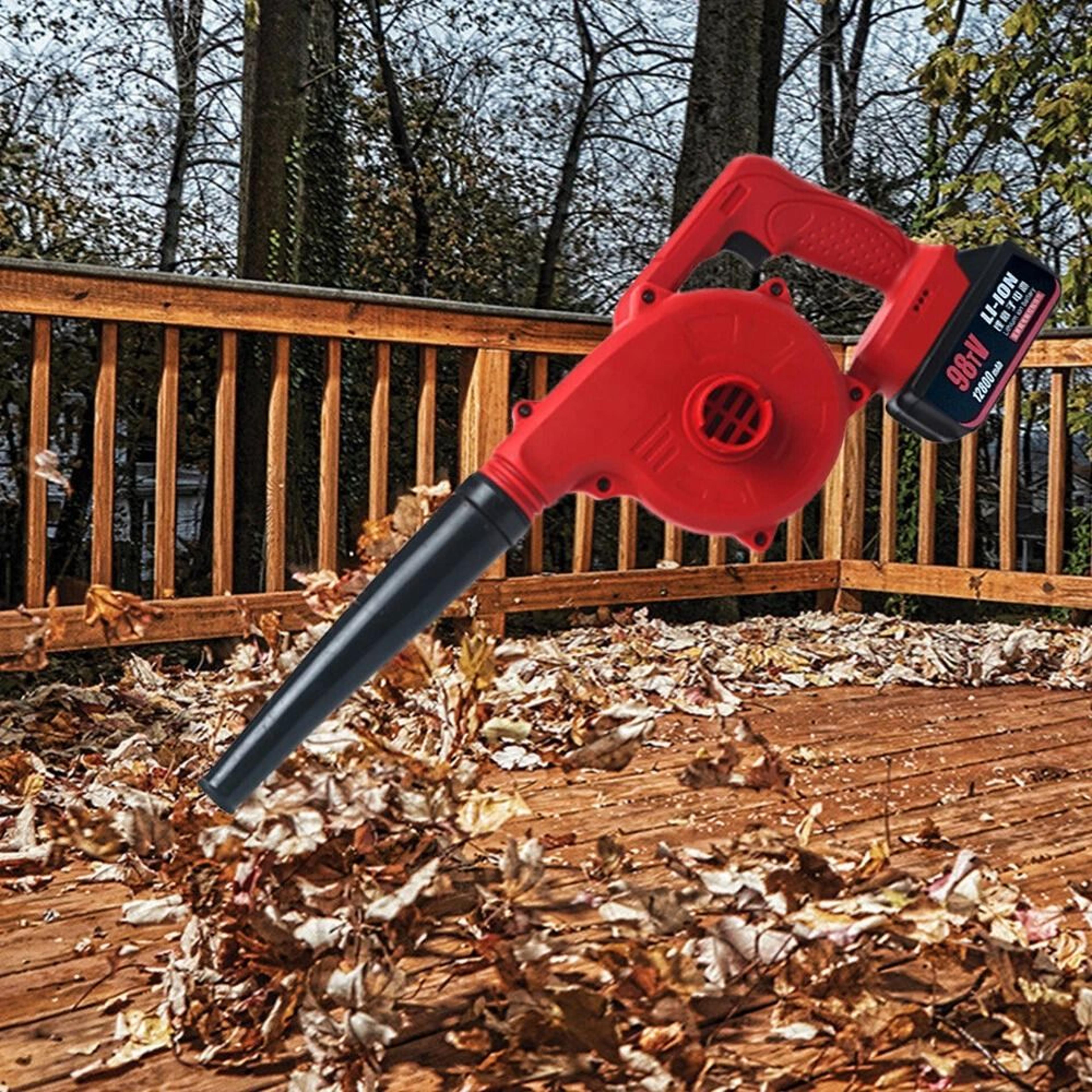 compact cordless handheld leaf blower with battery & charger perfect for workshop & home use