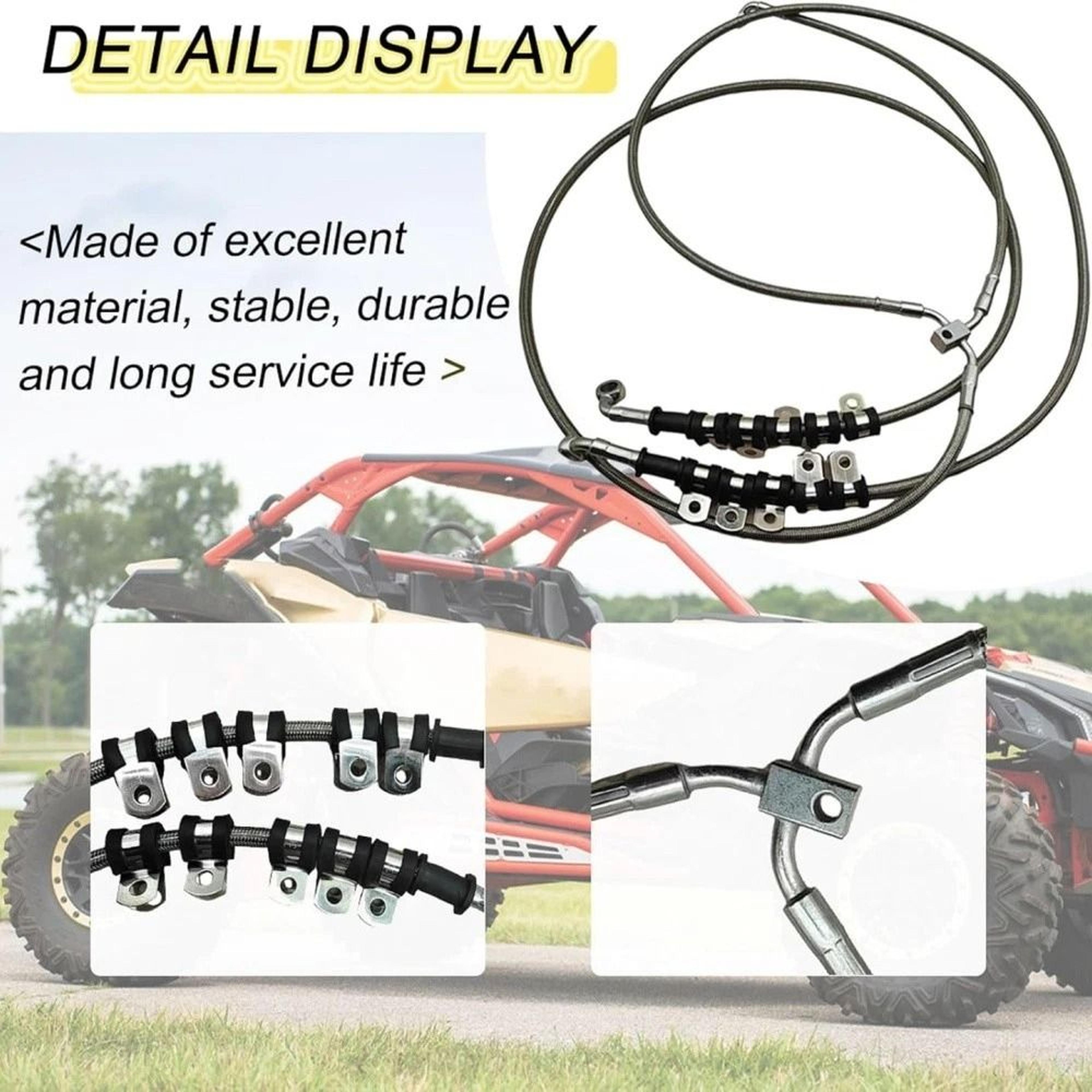 Braided Brake Hose Line Kit For Can Am Maverick 10