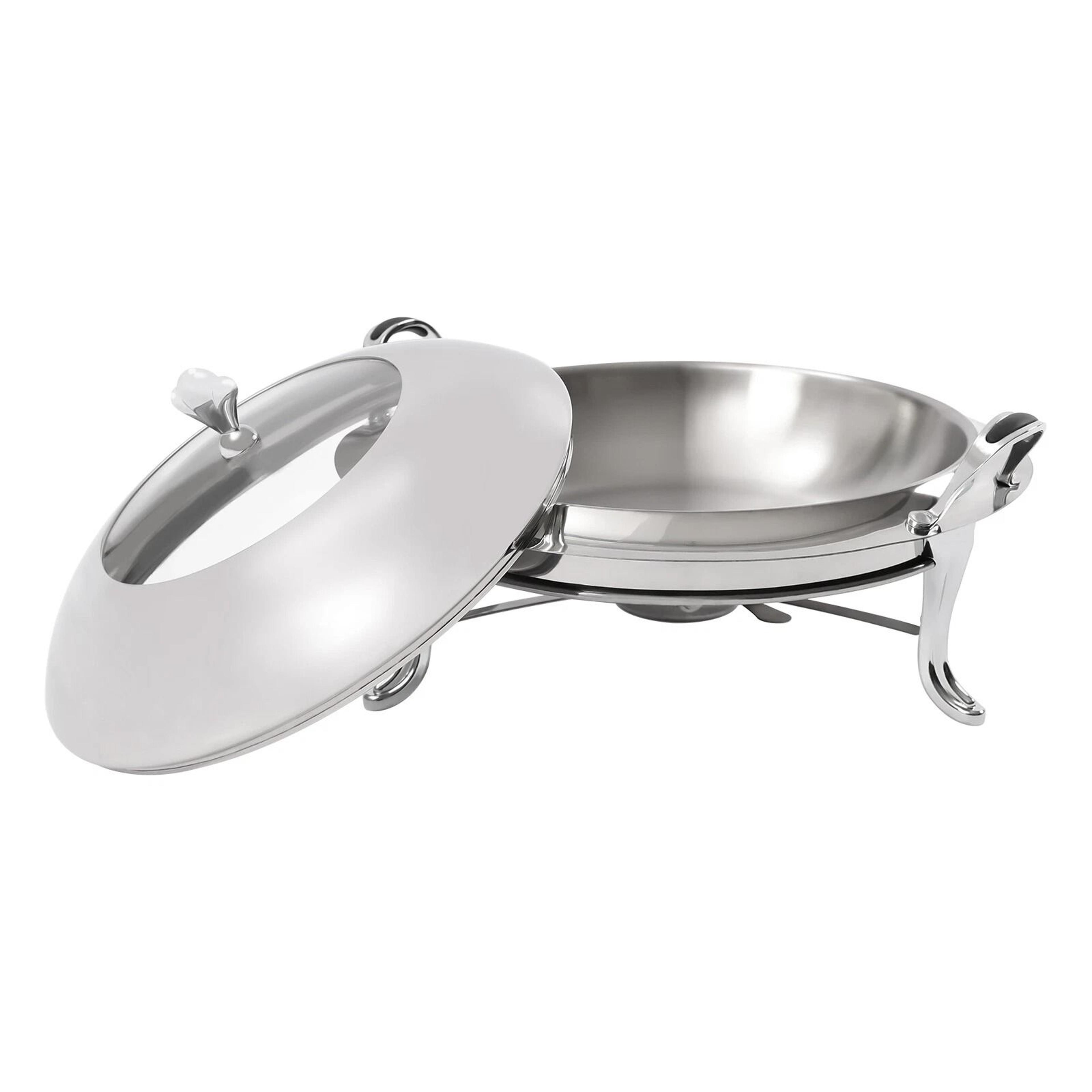 Premium Round Stainless Steel Buffet Chafing Dish Food Warmer  Server Set 12