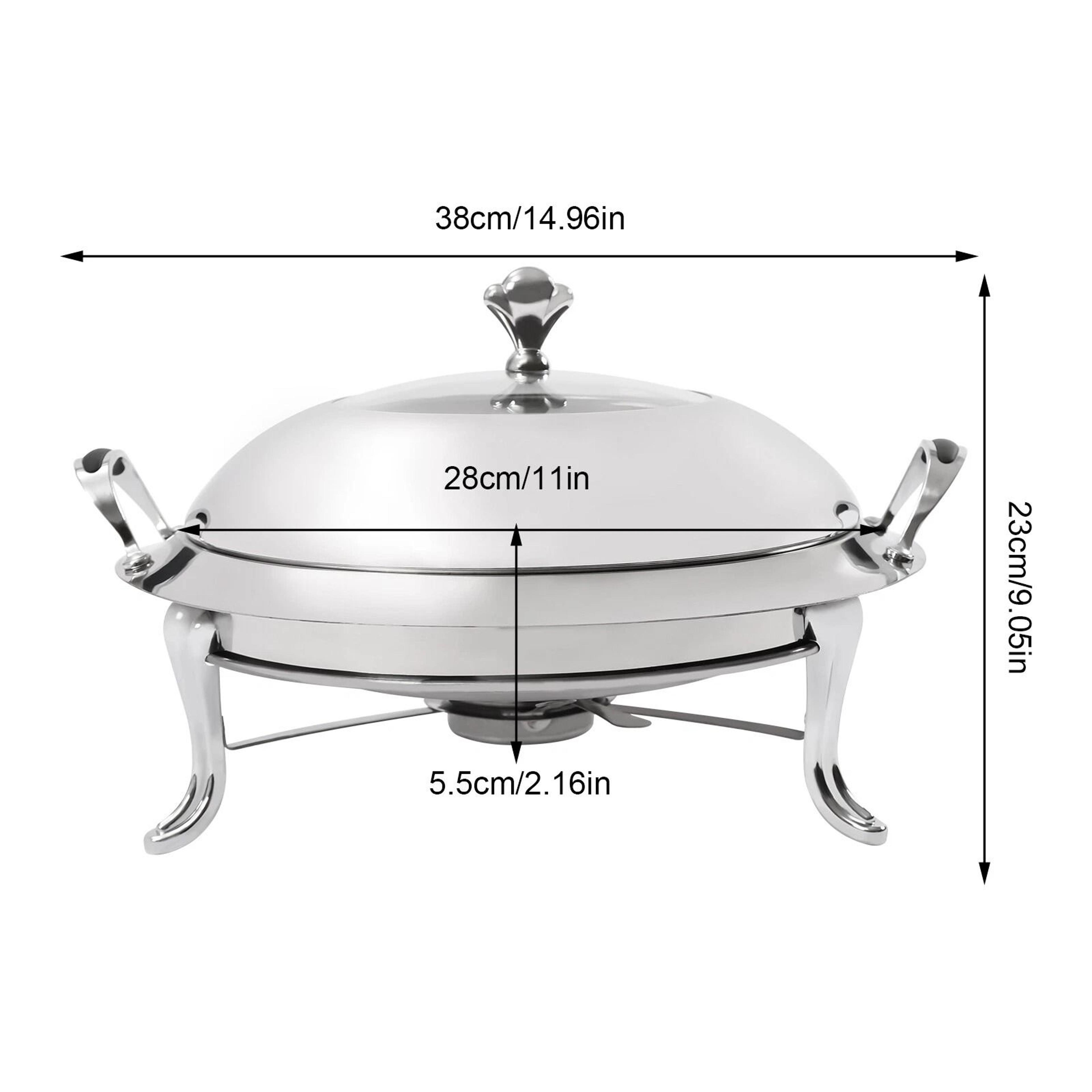 Premium Round Stainless Steel Buffet Chafing Dish Food Warmer  Server Set 19