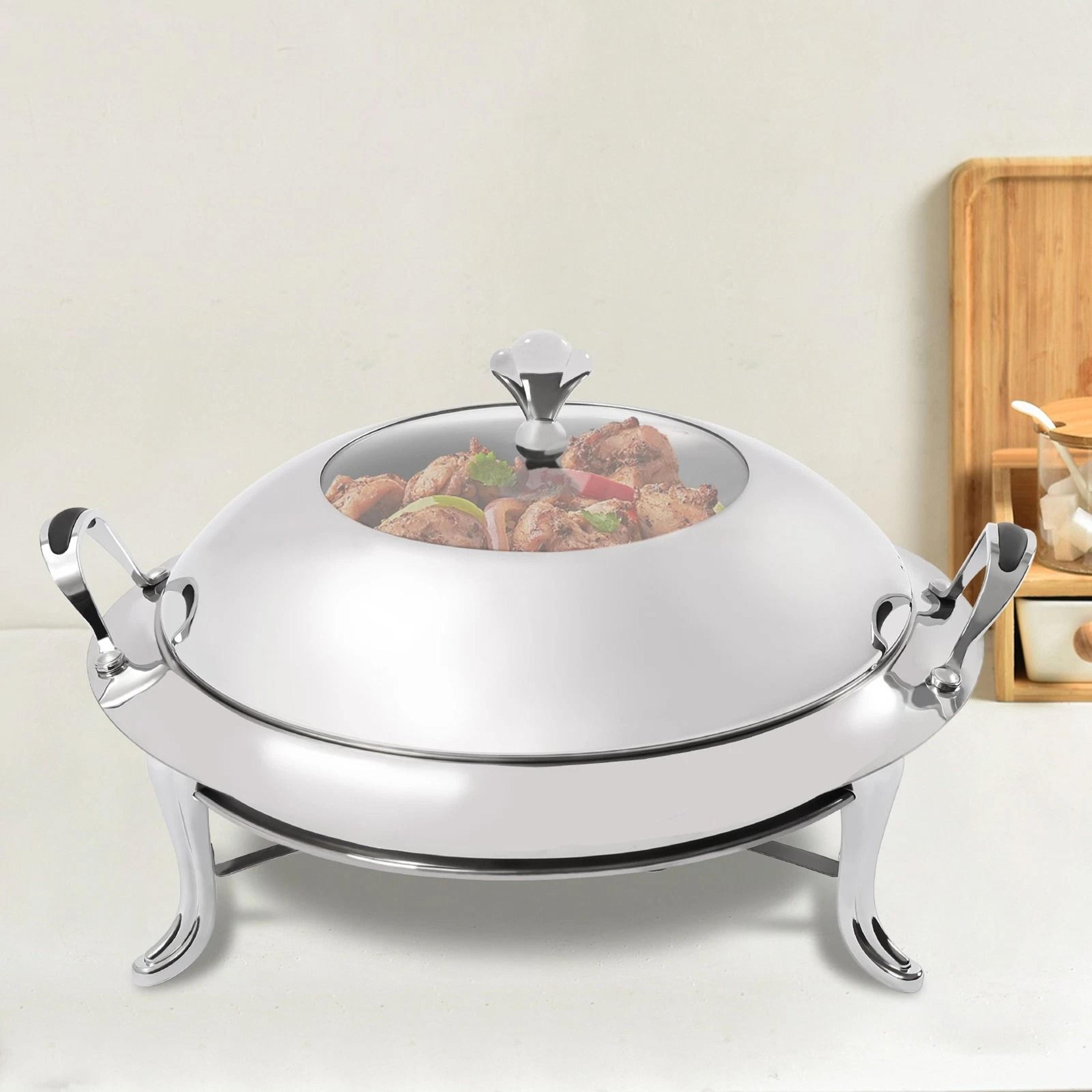 Premium Round Stainless Steel Buffet Chafing Dish Food Warmer  Server Set 8