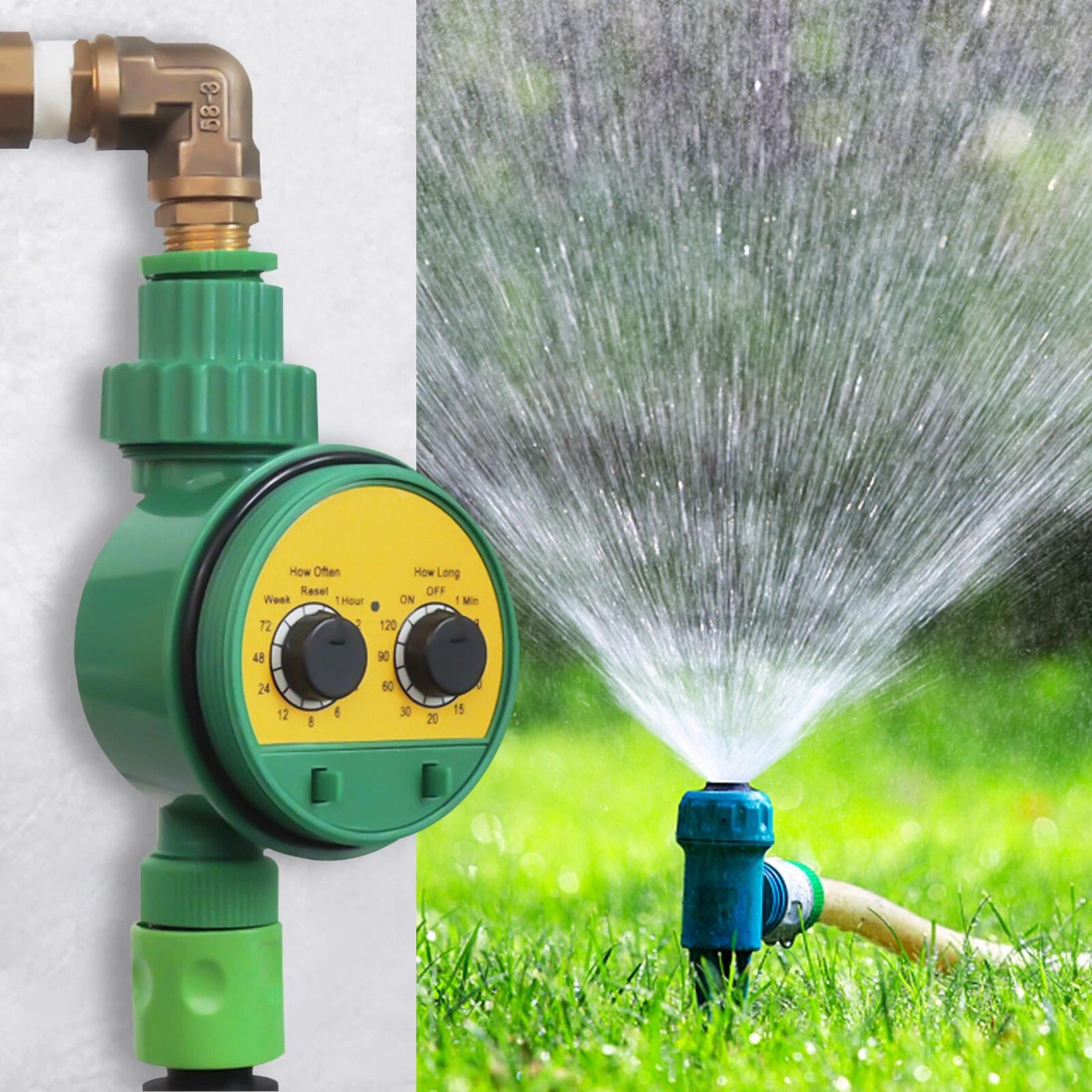 automatic garden drip irrigation watering timer system with adjustable scheduling connector