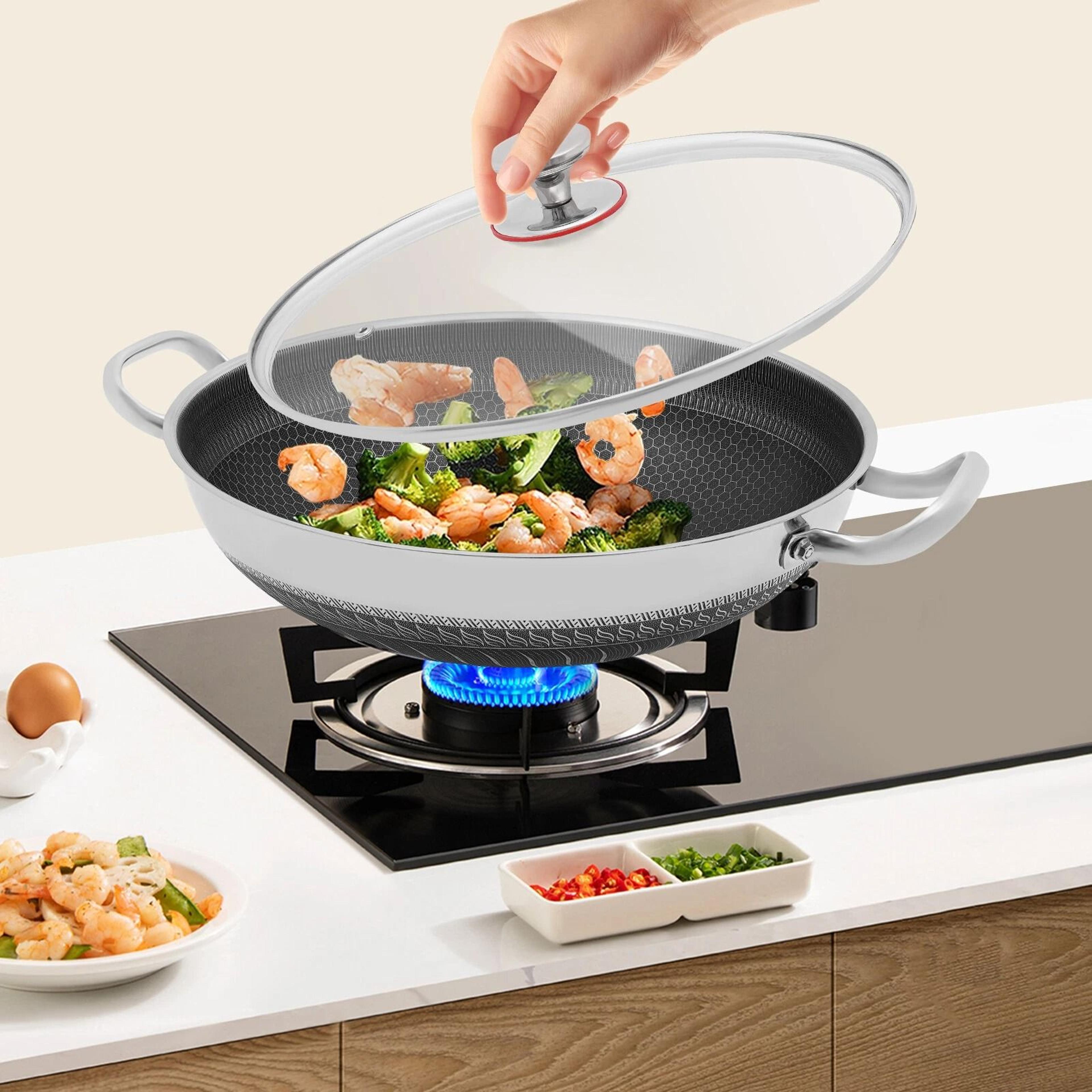 premium stainless cookware skillet with lid versatile skillet & stainless steel paella pan