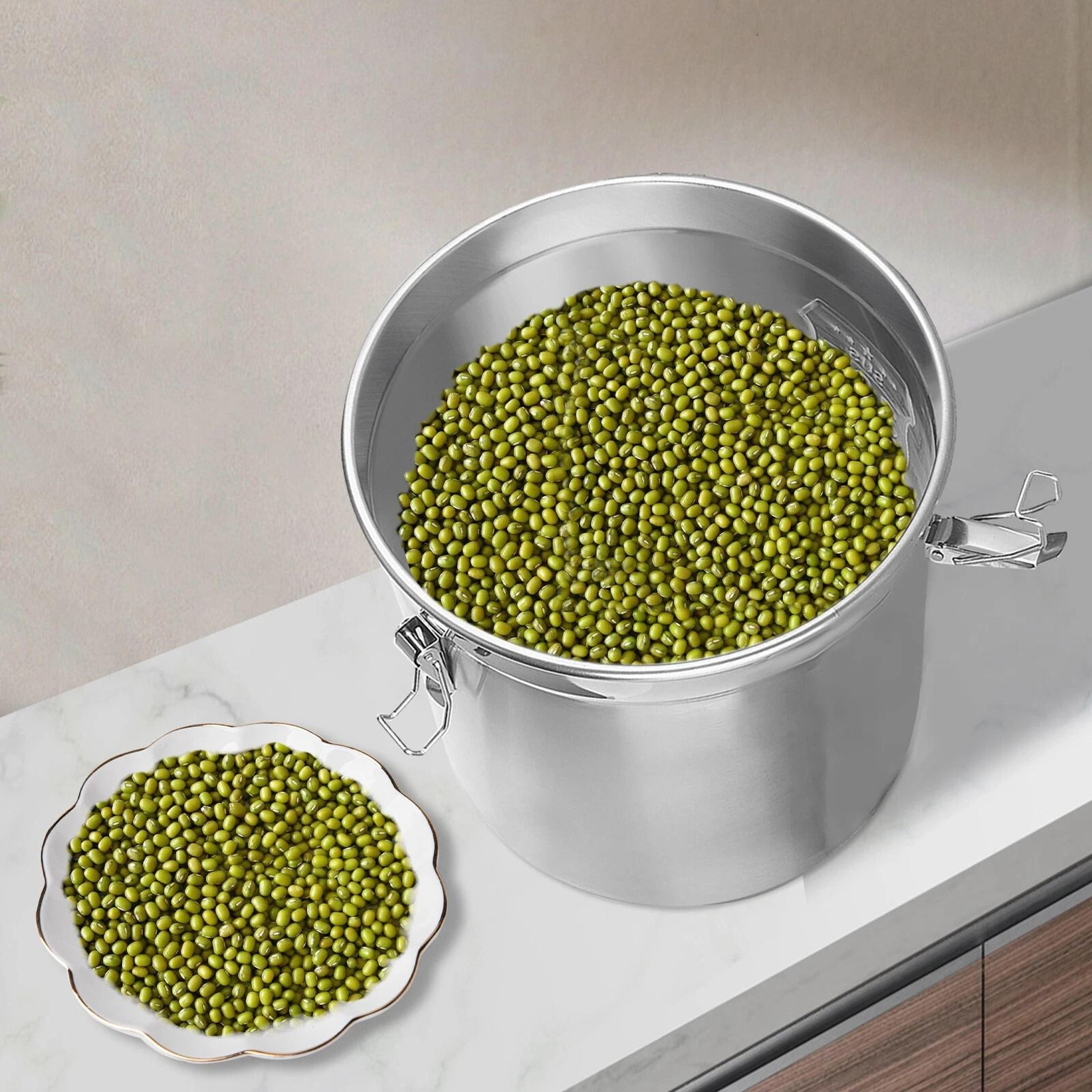 premium stainless steel airtight canister heavy duty kitchen storage canister for dry goods & food storage