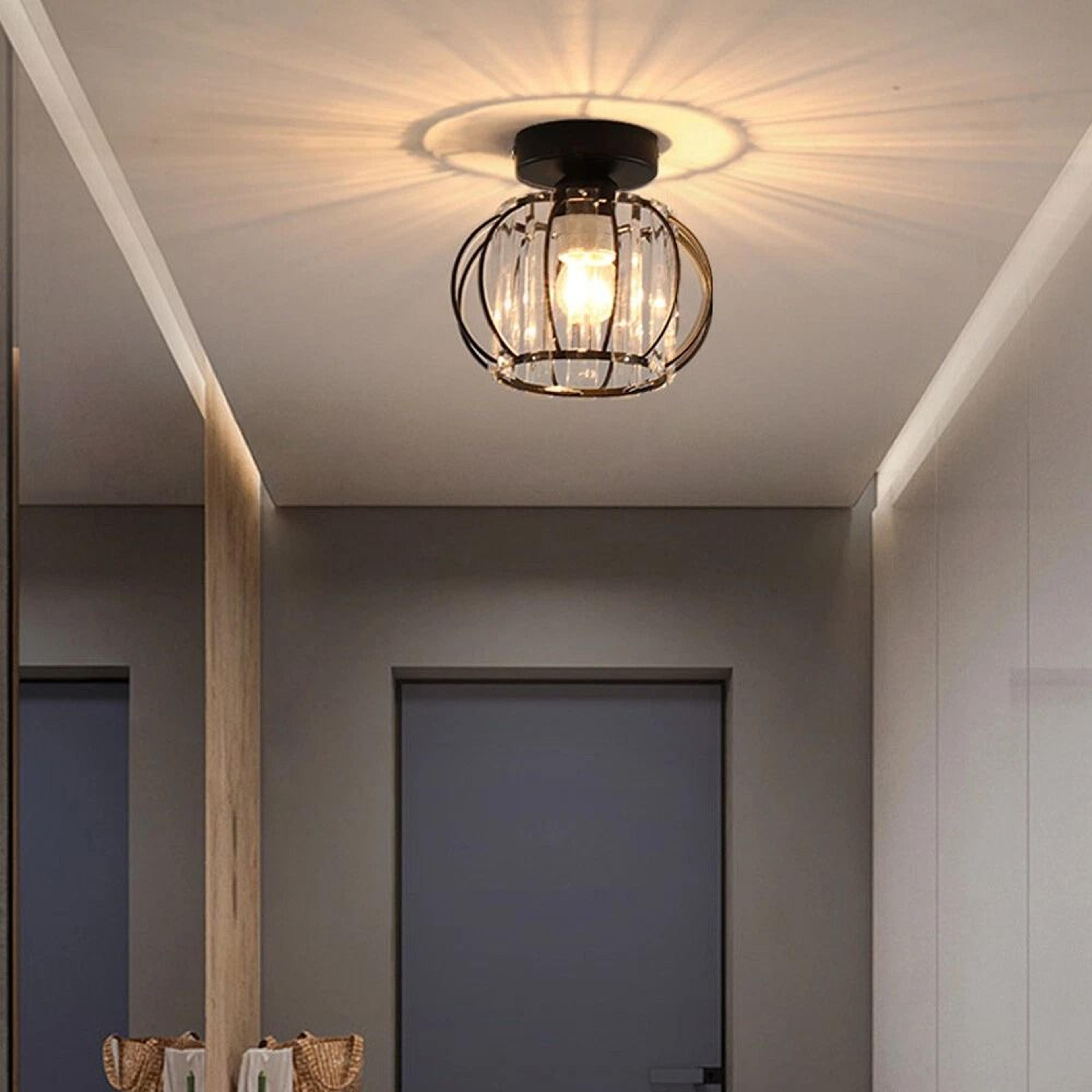 modern flush mount ceiling light for indoor hallway black minimalist fixture