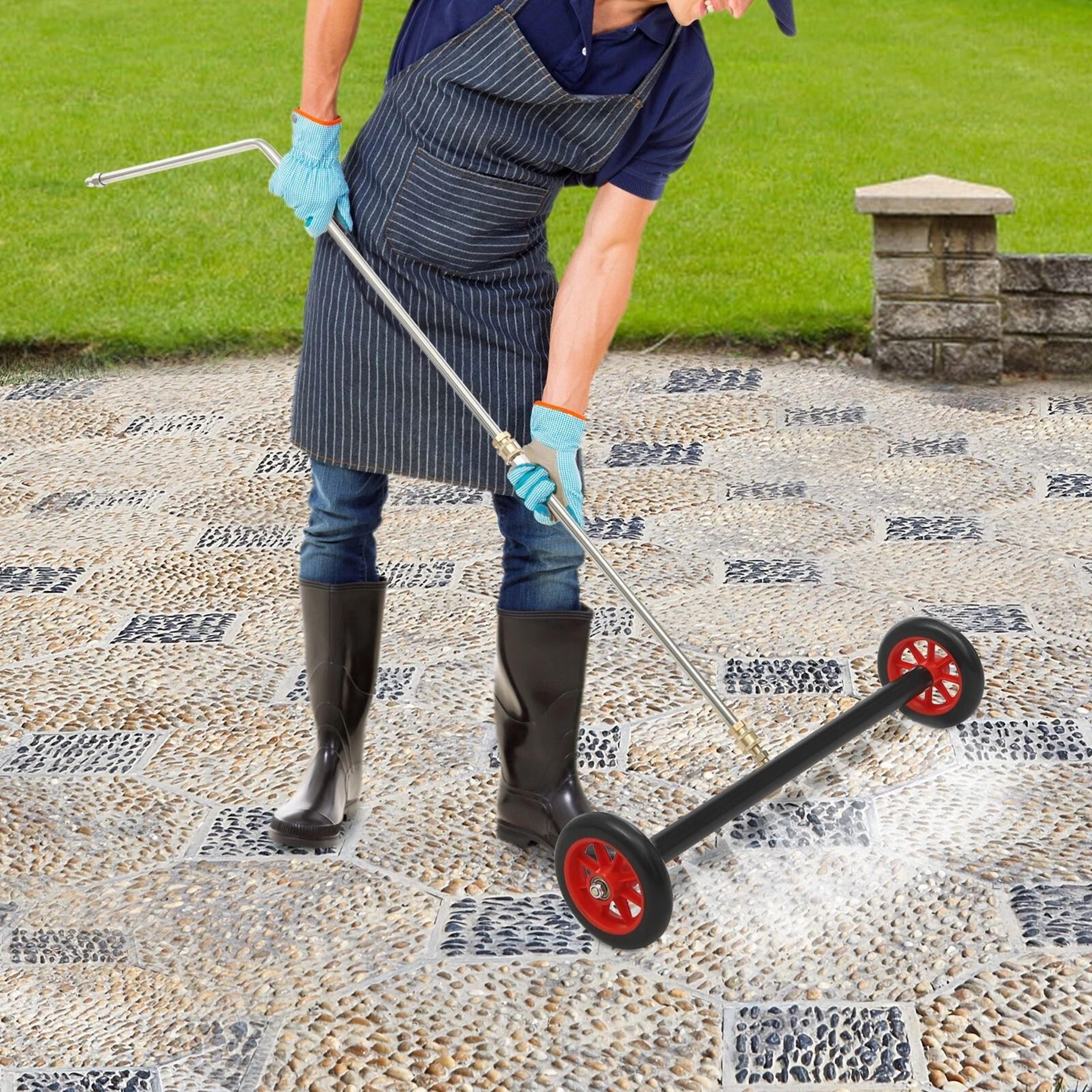 heavy duty vehicle undercarriage pressure washer attachment with nozzle spray head