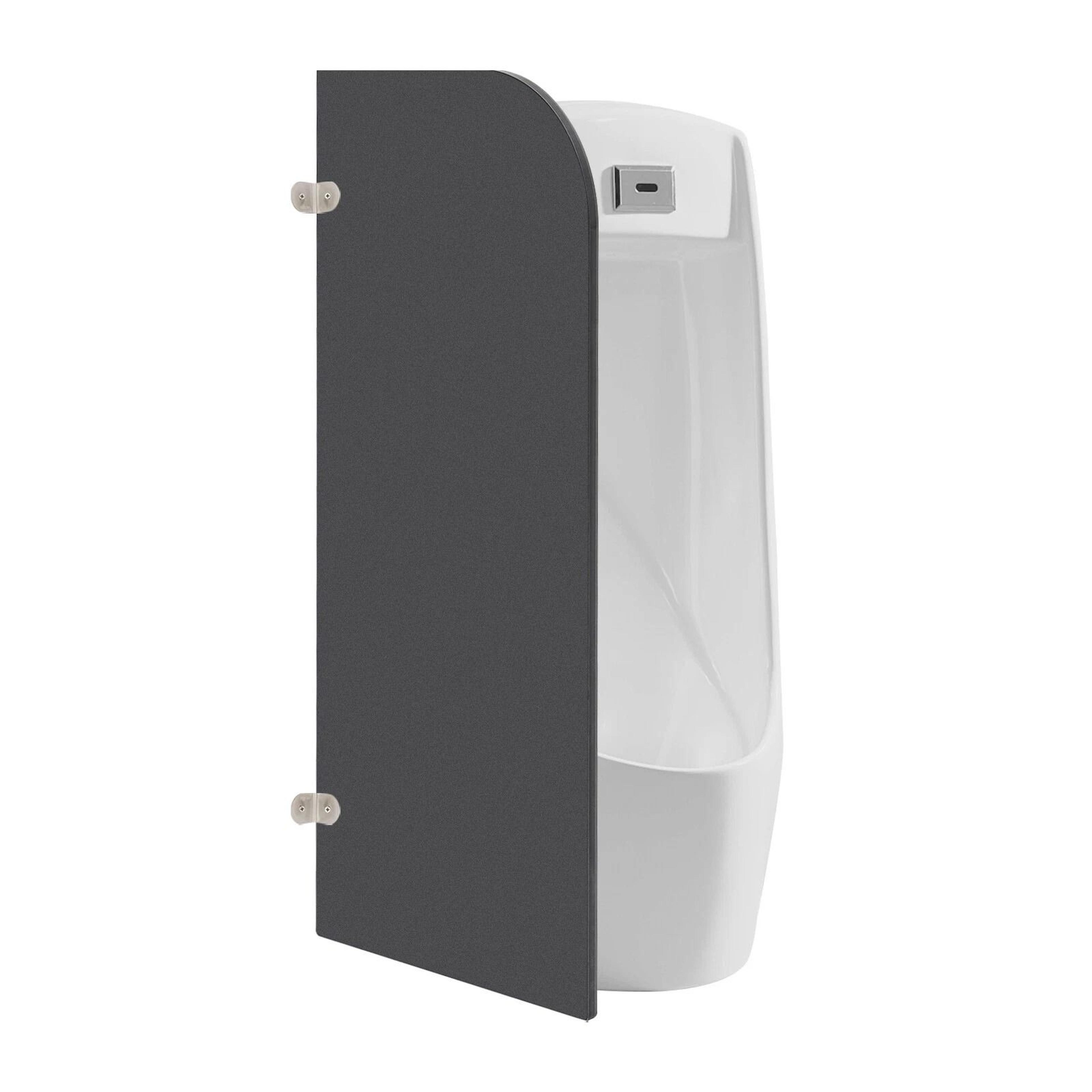 Wall Mounted Urinal Privacy Screen Panel Durable Black Restroom Partition 2