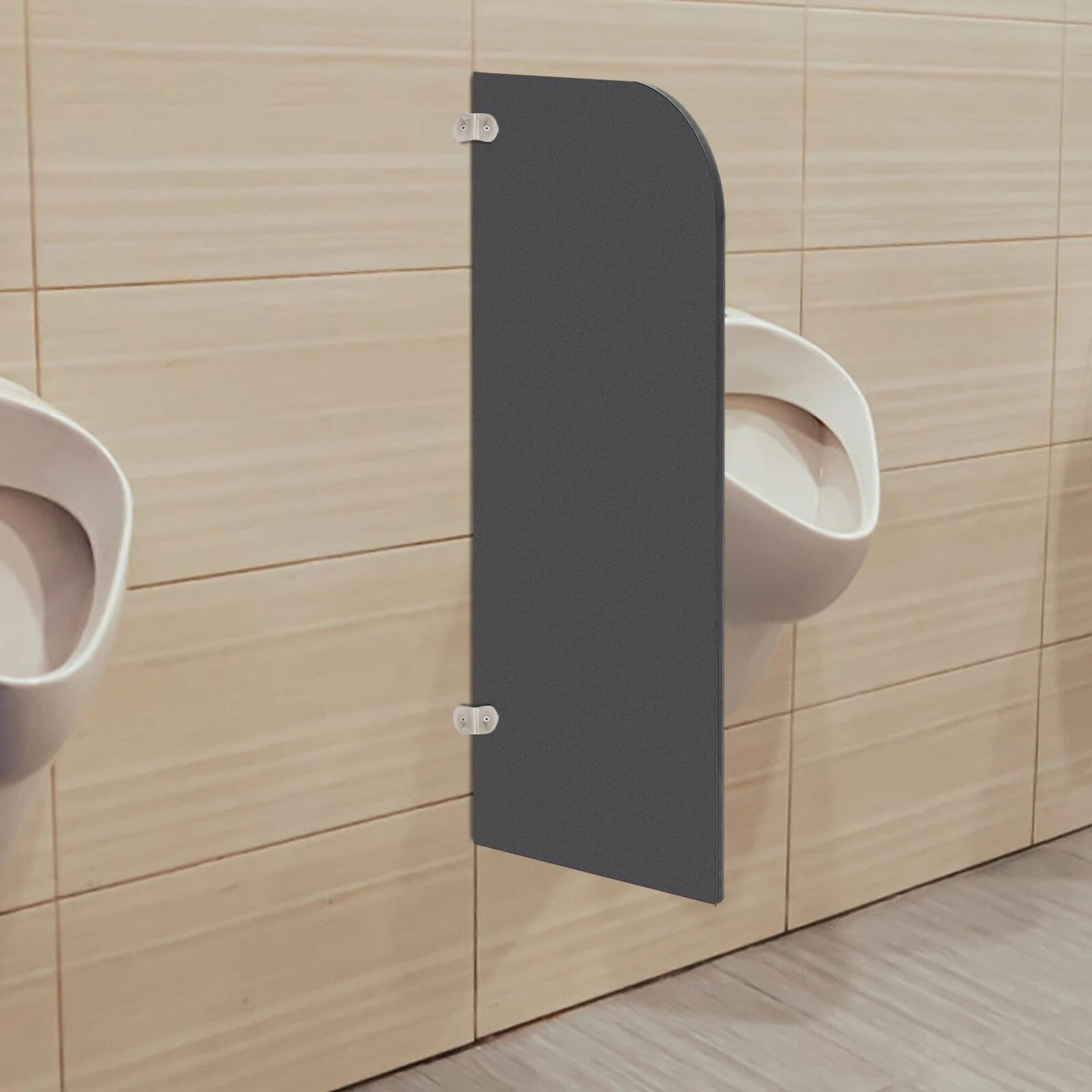 Wall Mounted Urinal Privacy Screen Panel Durable Black Restroom Partition 1