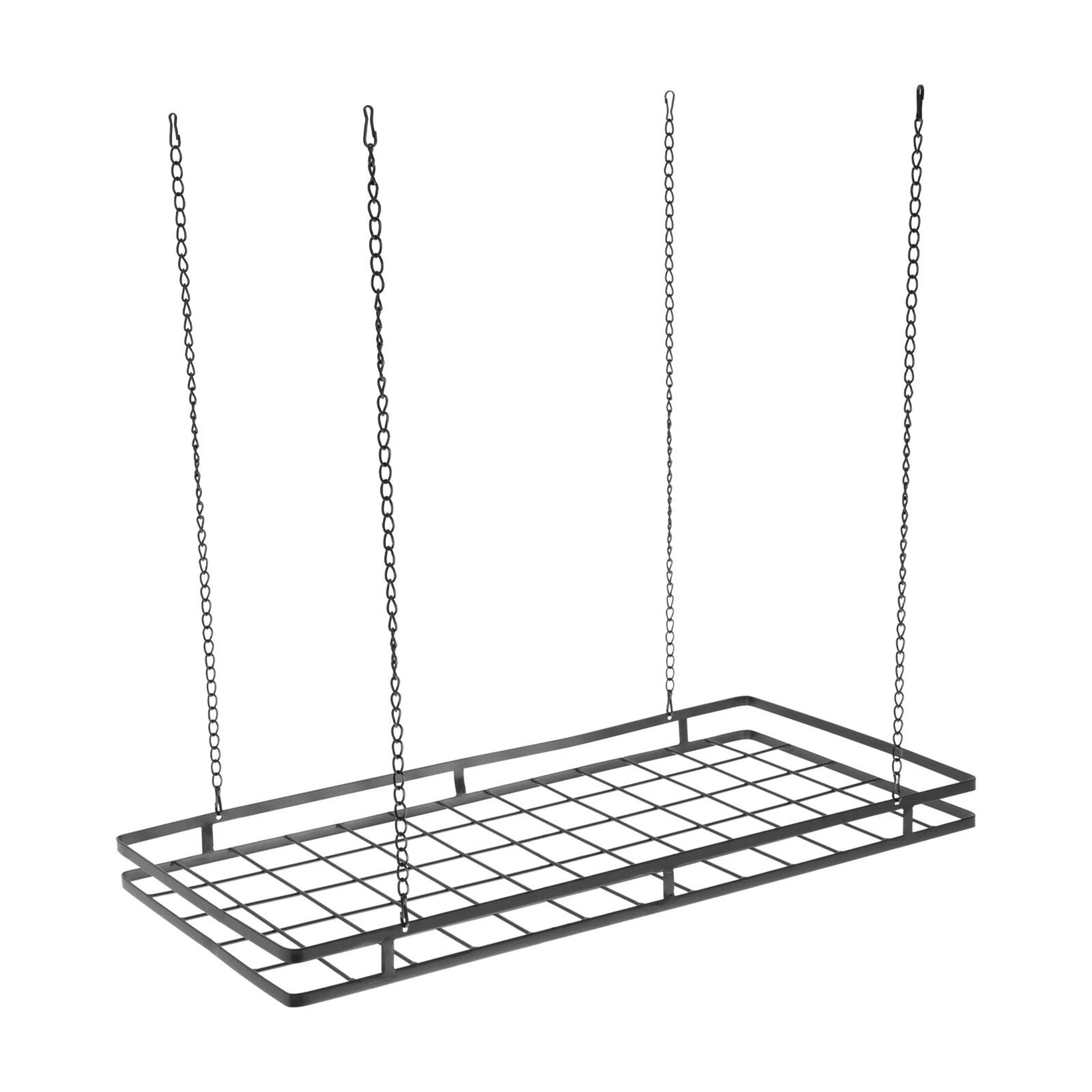 Modern Black Ceiling Pot Rack With Hooks For Pots And Pans 17