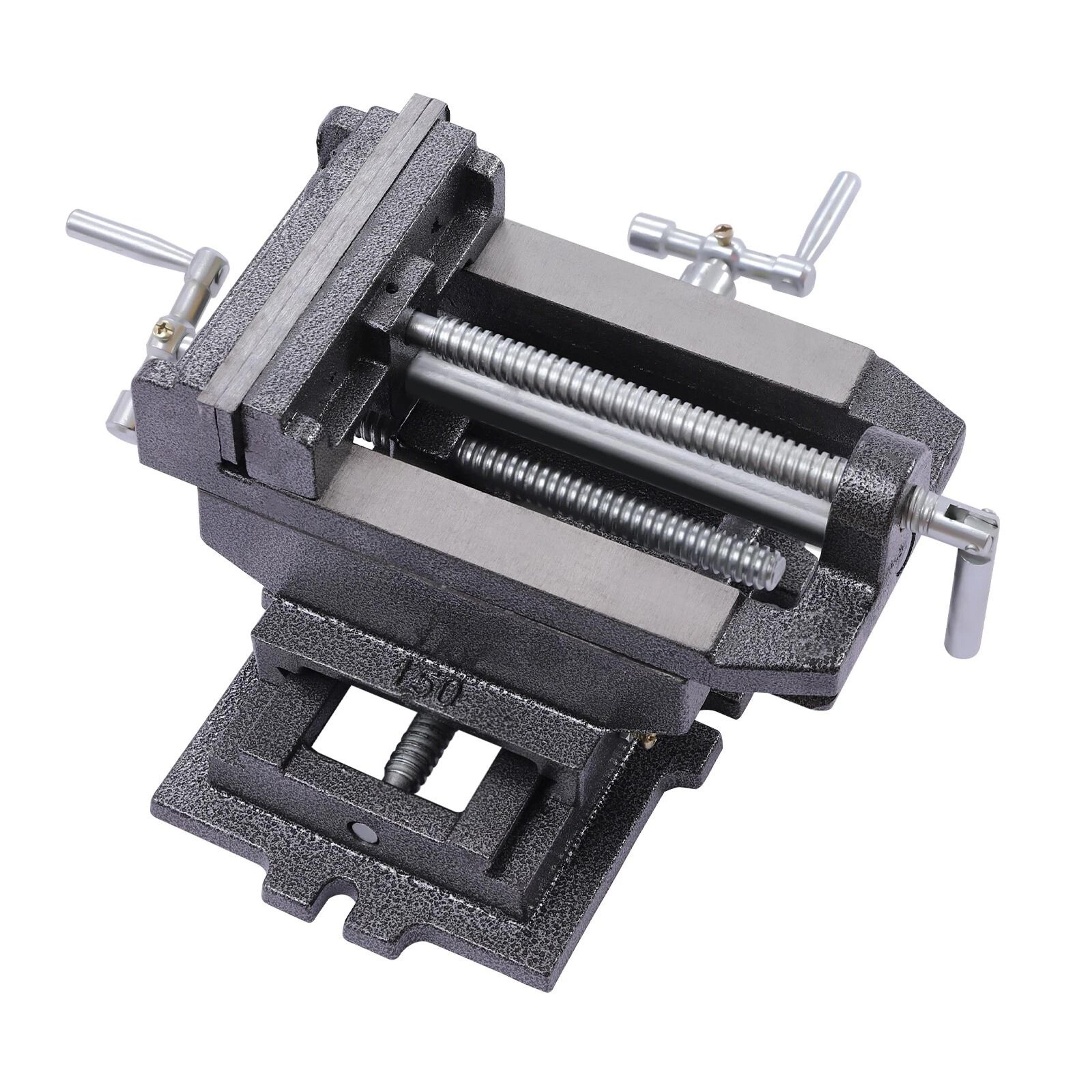heavy duty cross slide drill press vise with milling clamp