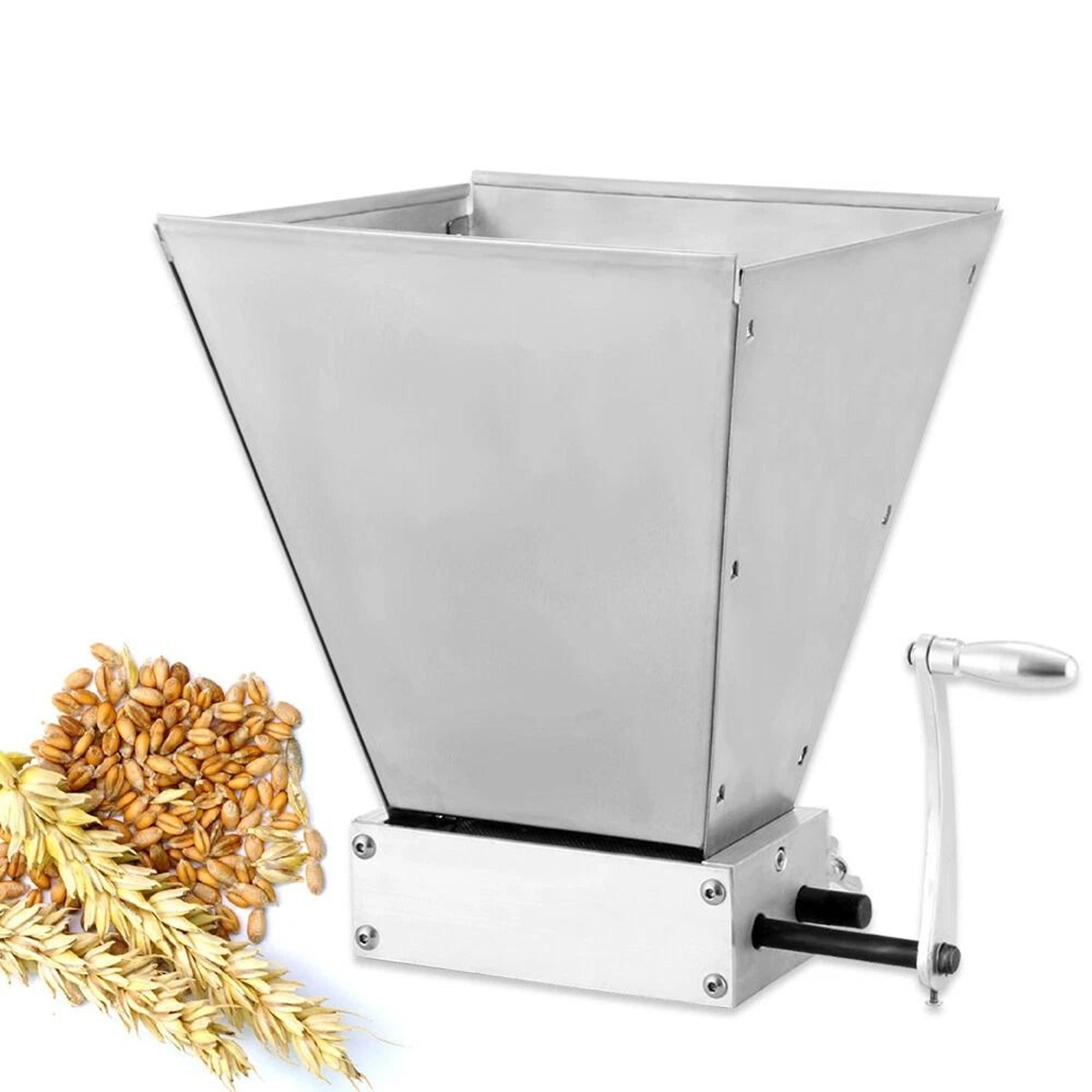 roller malt crusher grain mill for home brewing with large hopper