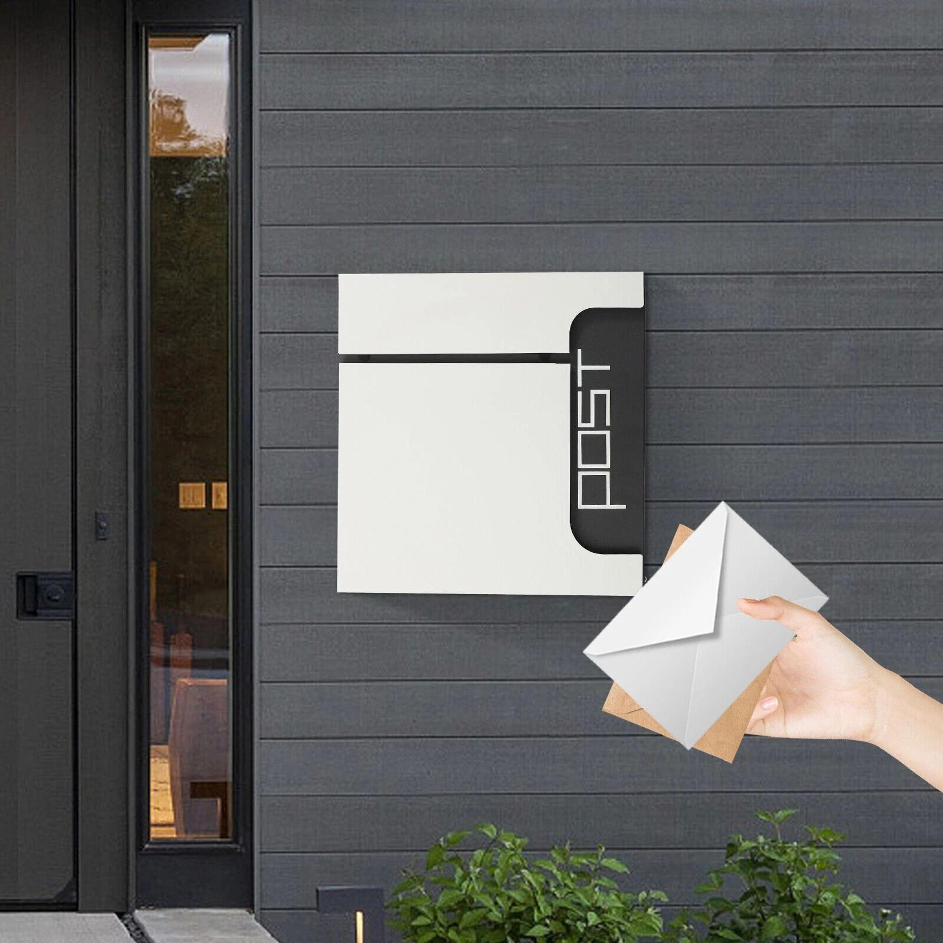 lockable stainless steel wall mount mailbox for secure outdoor mail storage