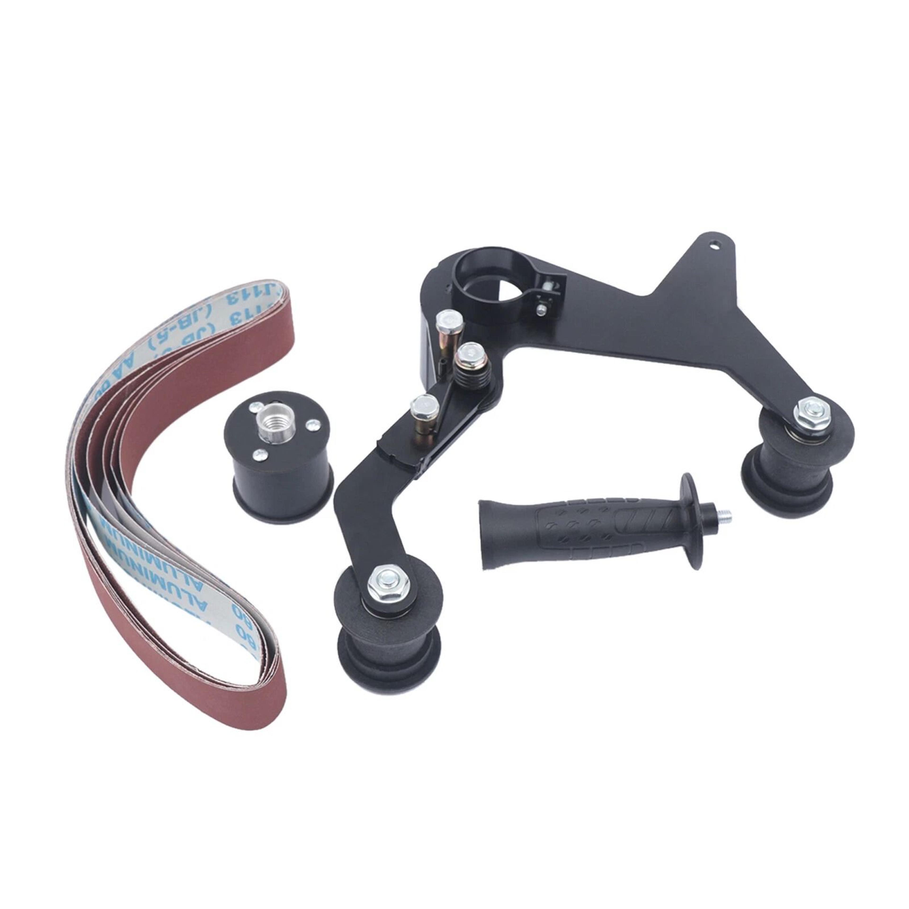 tube belt sander attachment for angle grinder pipe sanding adapter