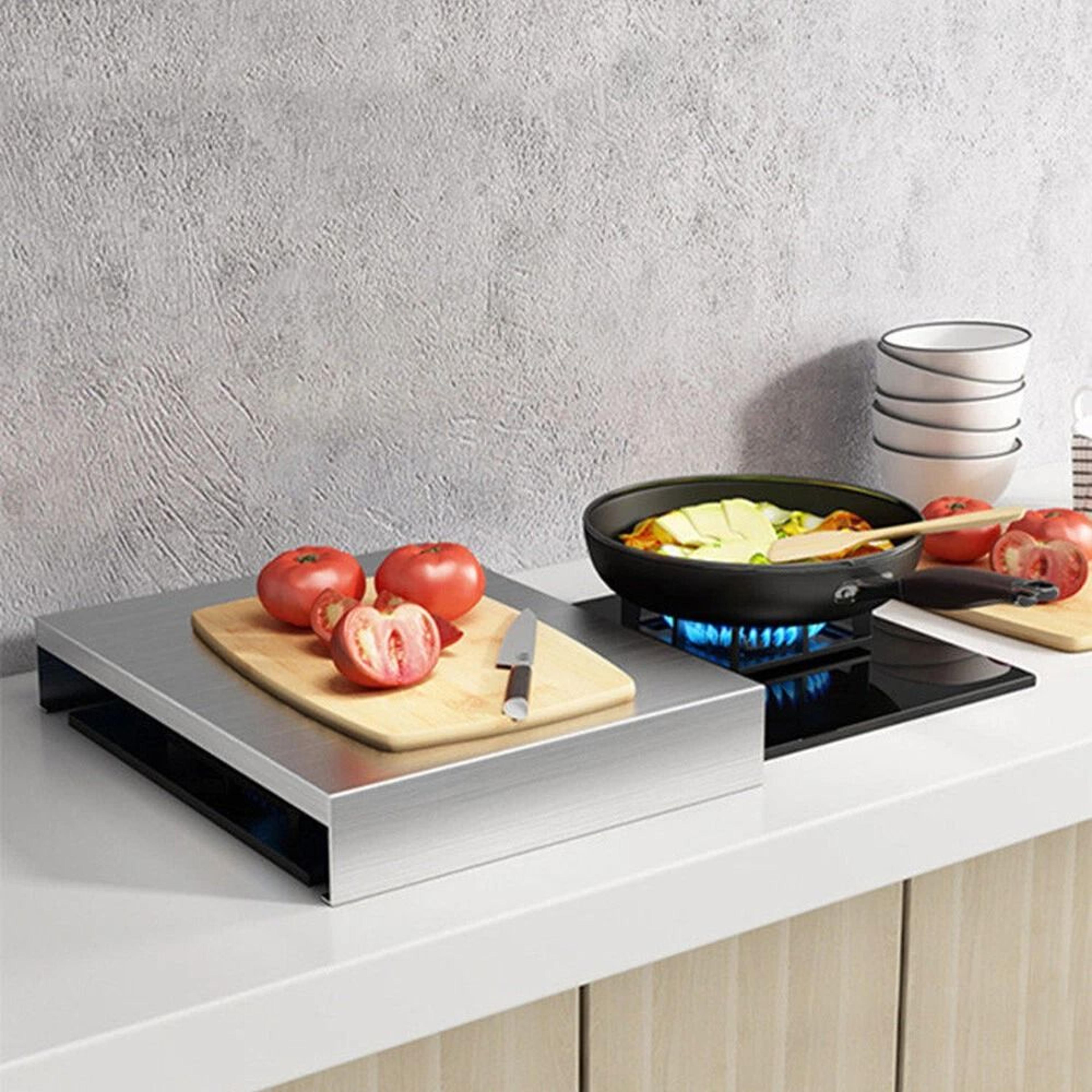 stainless steel stove top cover for gas burners and kitchen surface protection