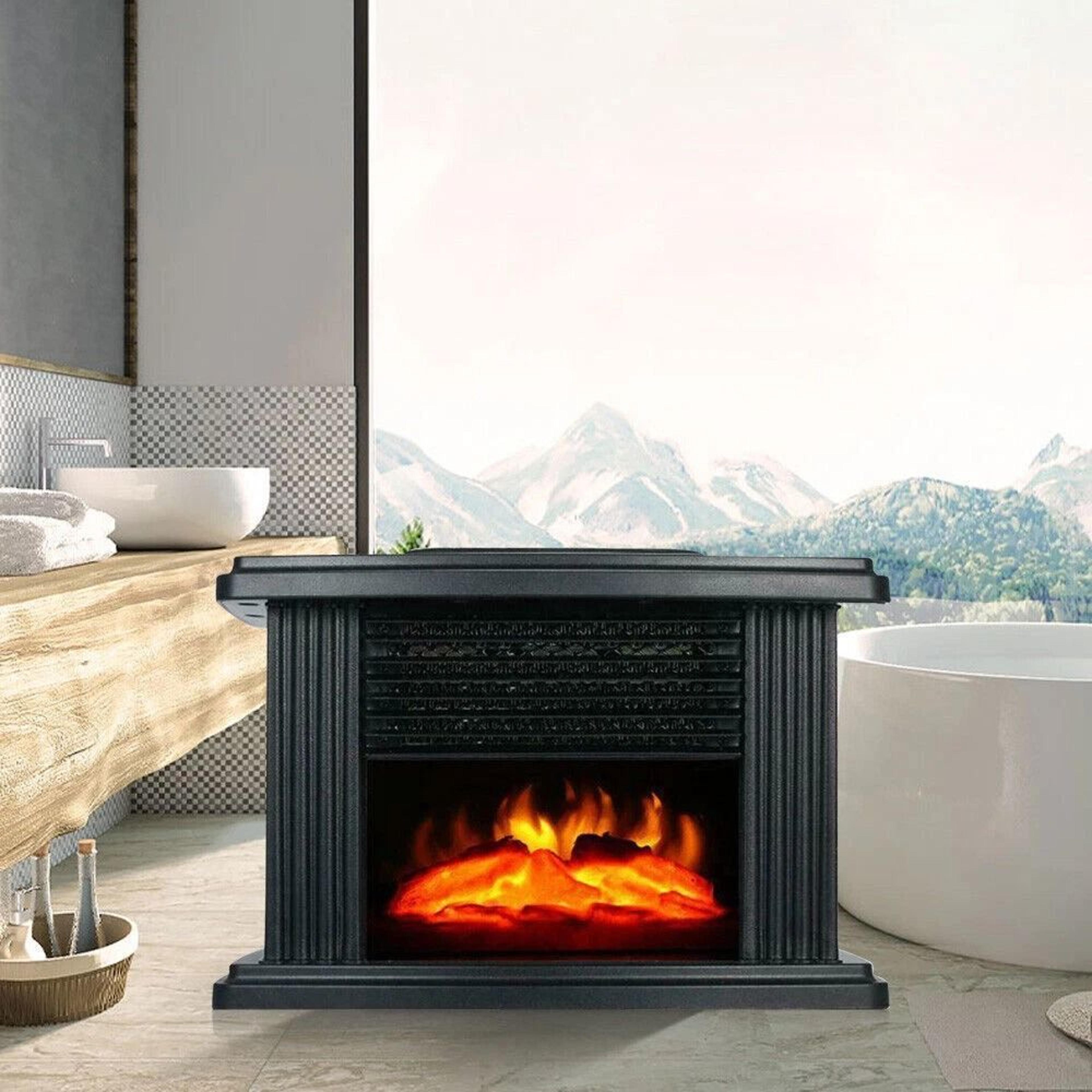 electric fireplace heater stove with flame freestanding space heater log burner