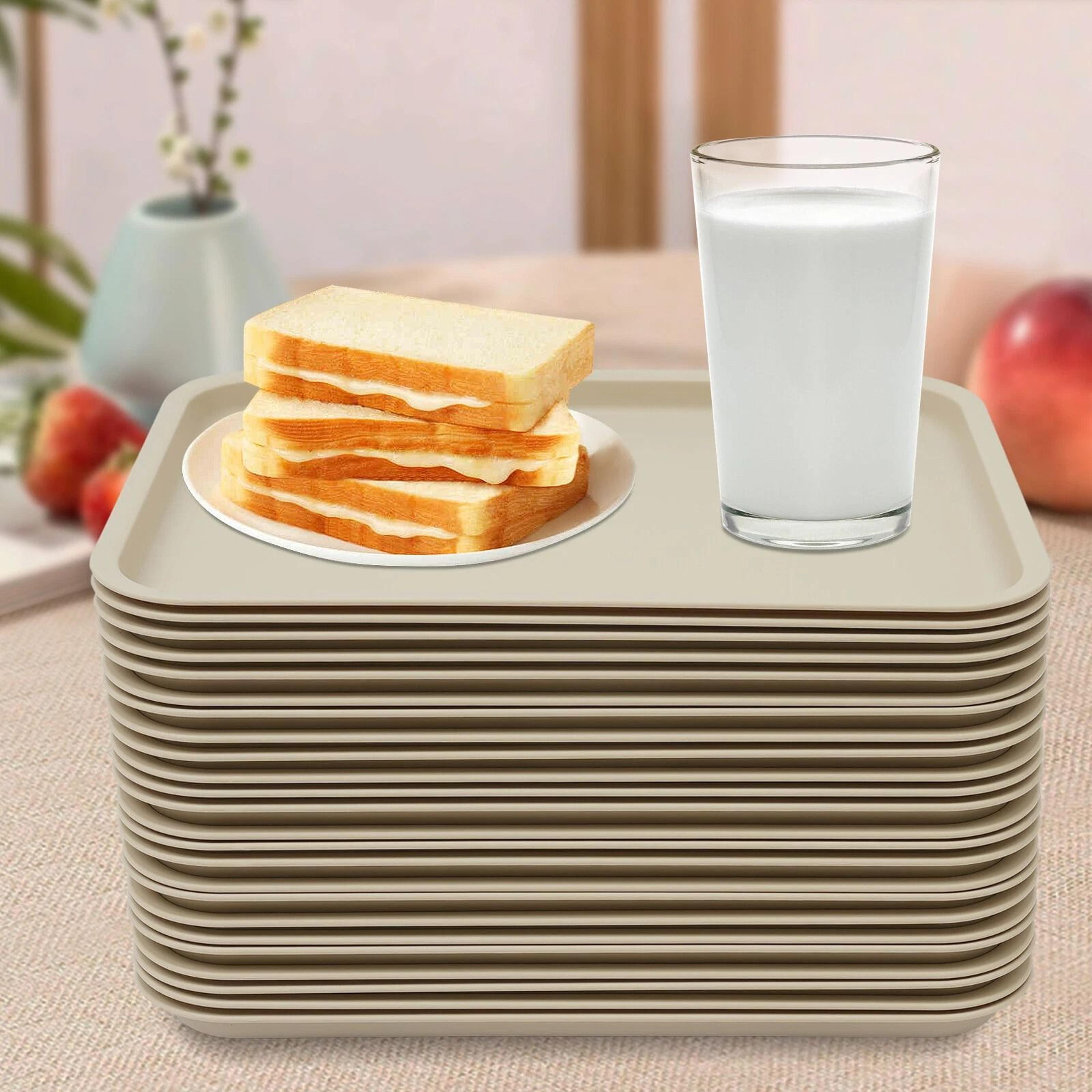 durable cafeteria serving trays khaki