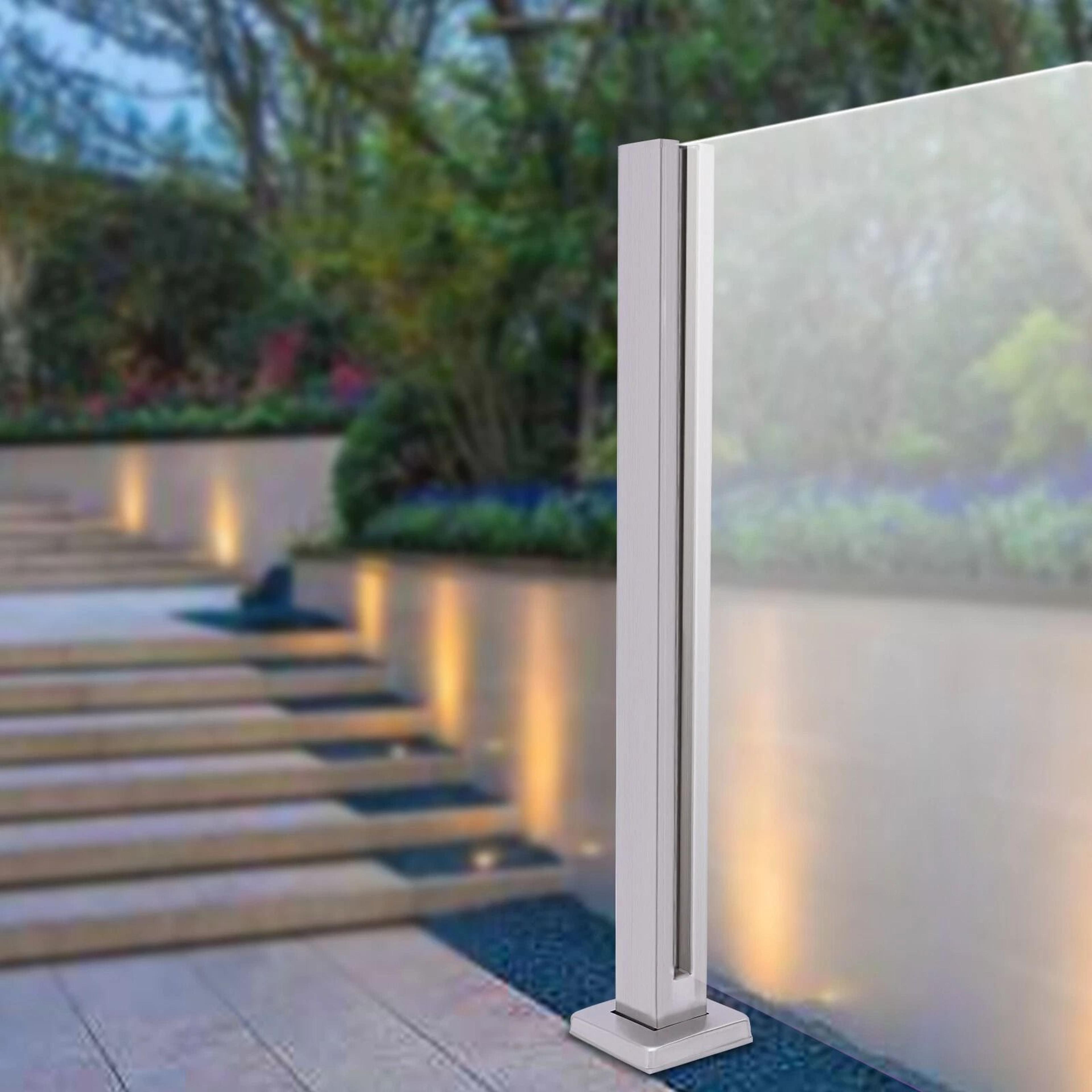 premium balcony deck stair glass railing post stainless steel end balustrade
