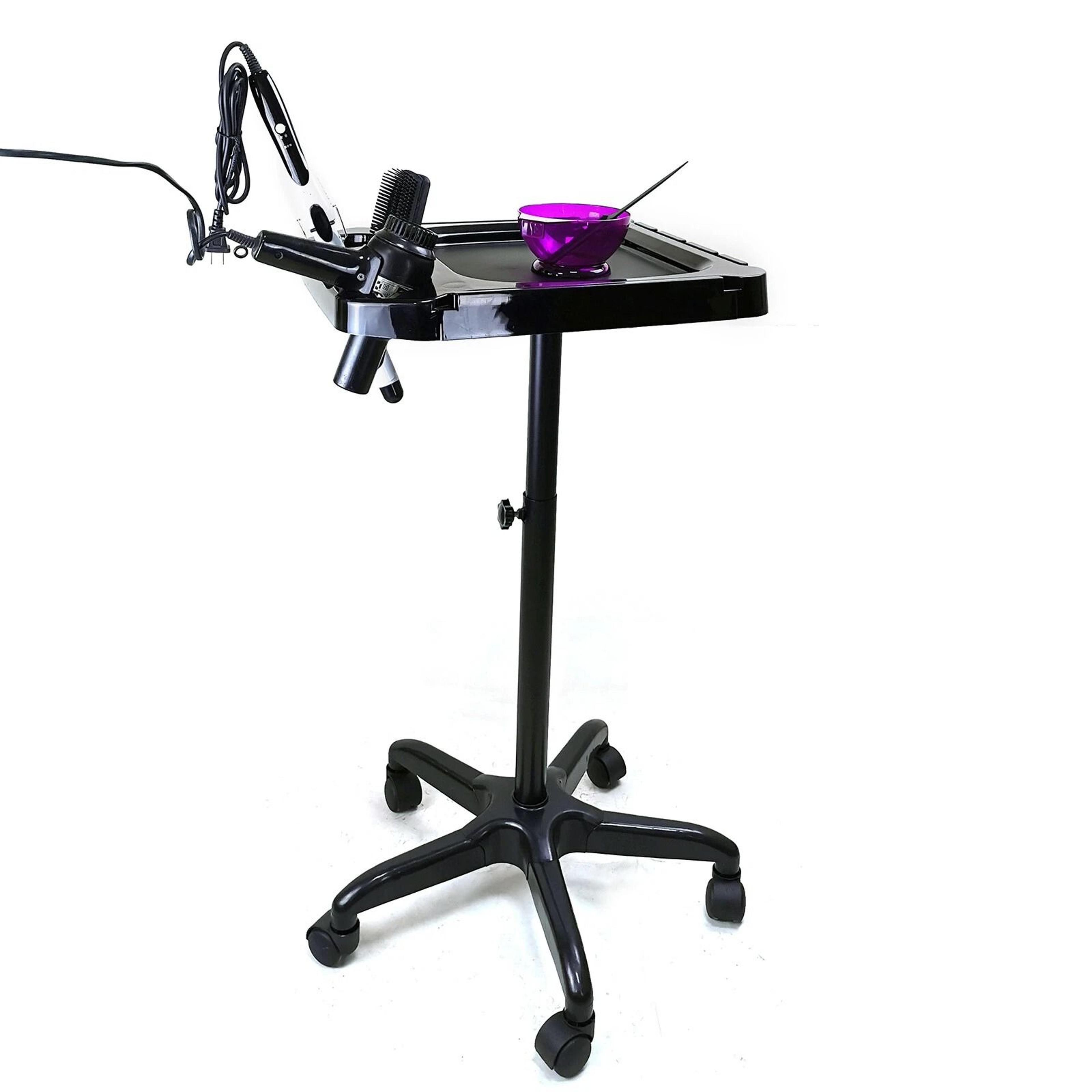 premium mobile salon rolling cart adjustable hair stylist storage trolley & salon tool organizer